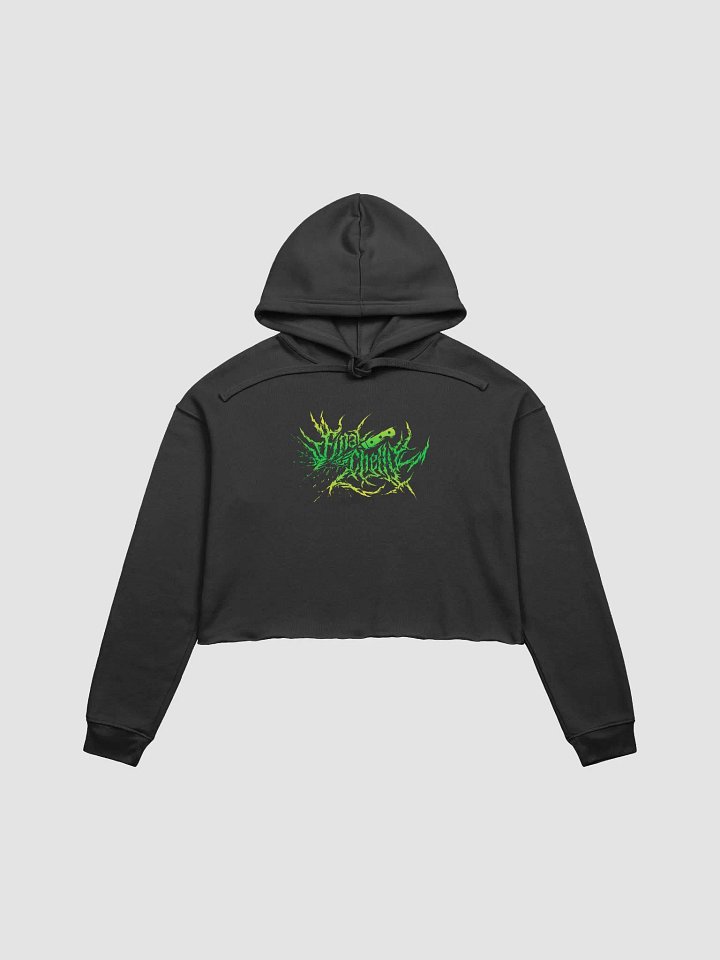 Keep It Metal Green Logo Womens Printed Crop Top Hoodie product image (1)