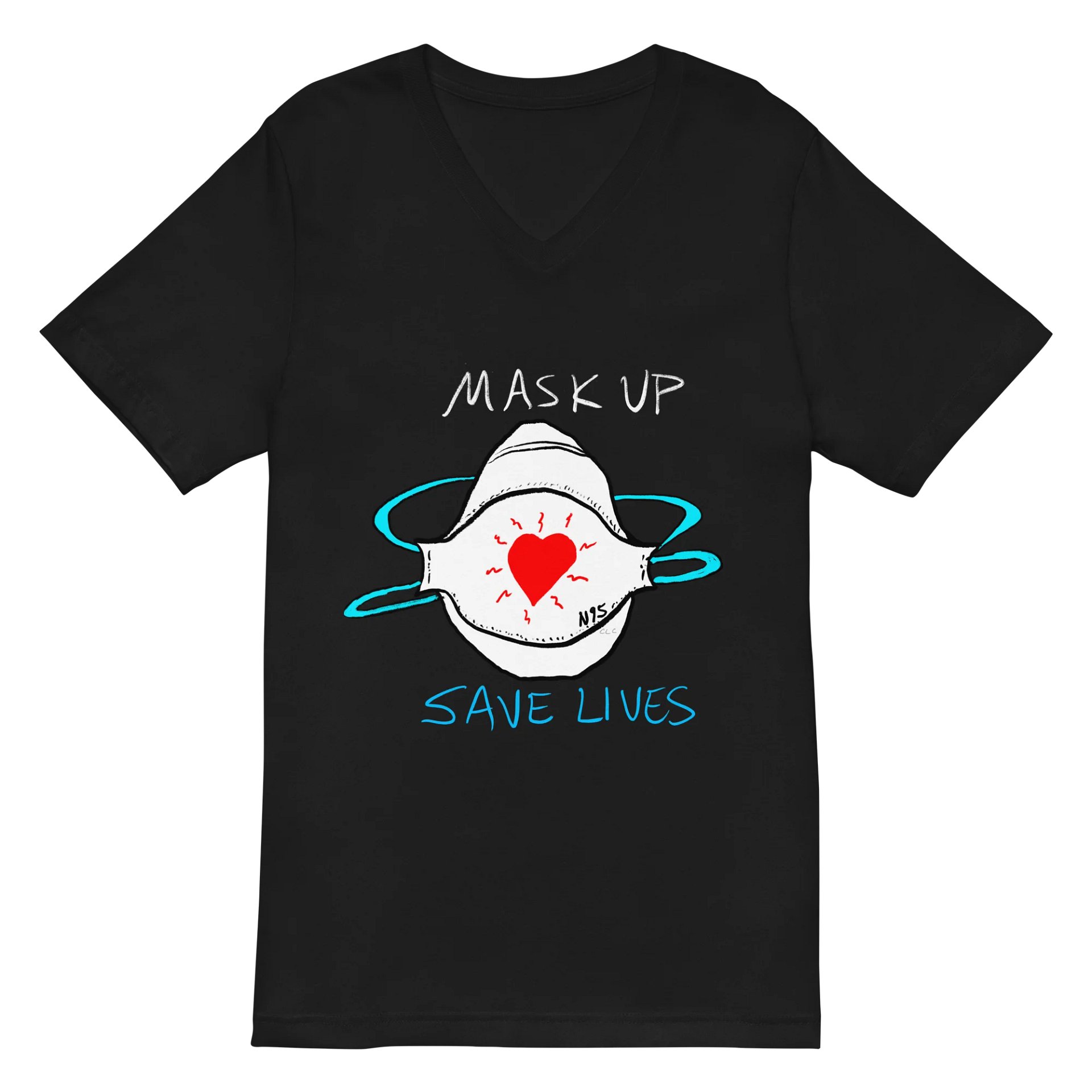 Mask Up Save Lives V-Neck Tee product image (2)