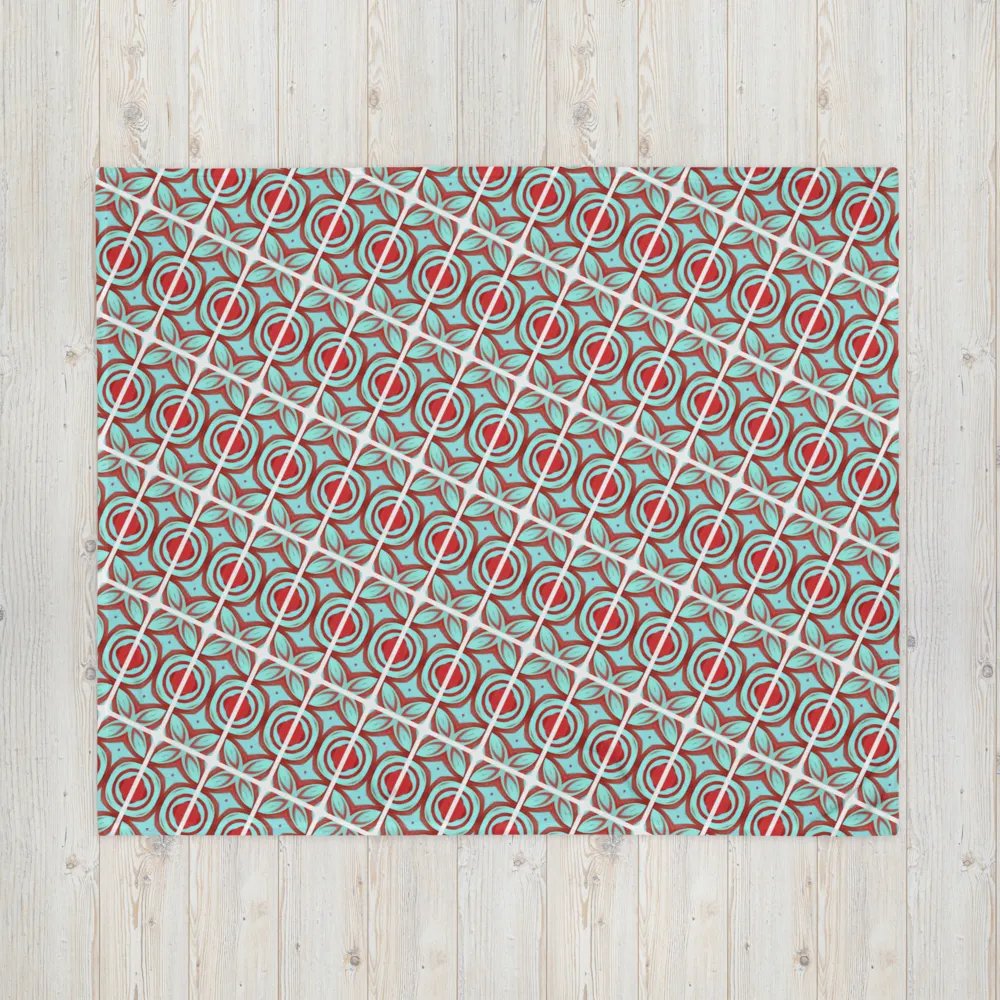 Blue & Red Diagonal Pattern Throw Blanket product image (6)