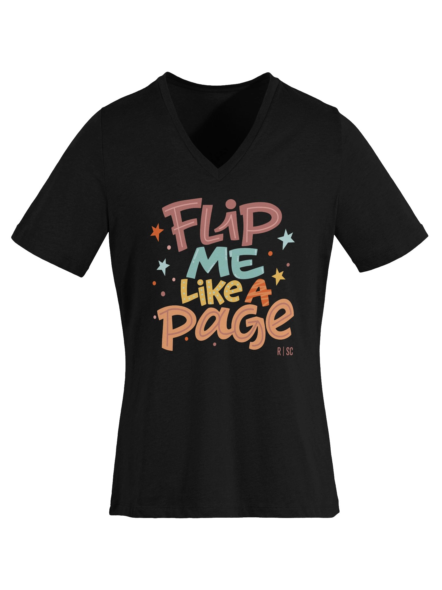 Flip Me Like a Page Vneck Tshirt product image (5)