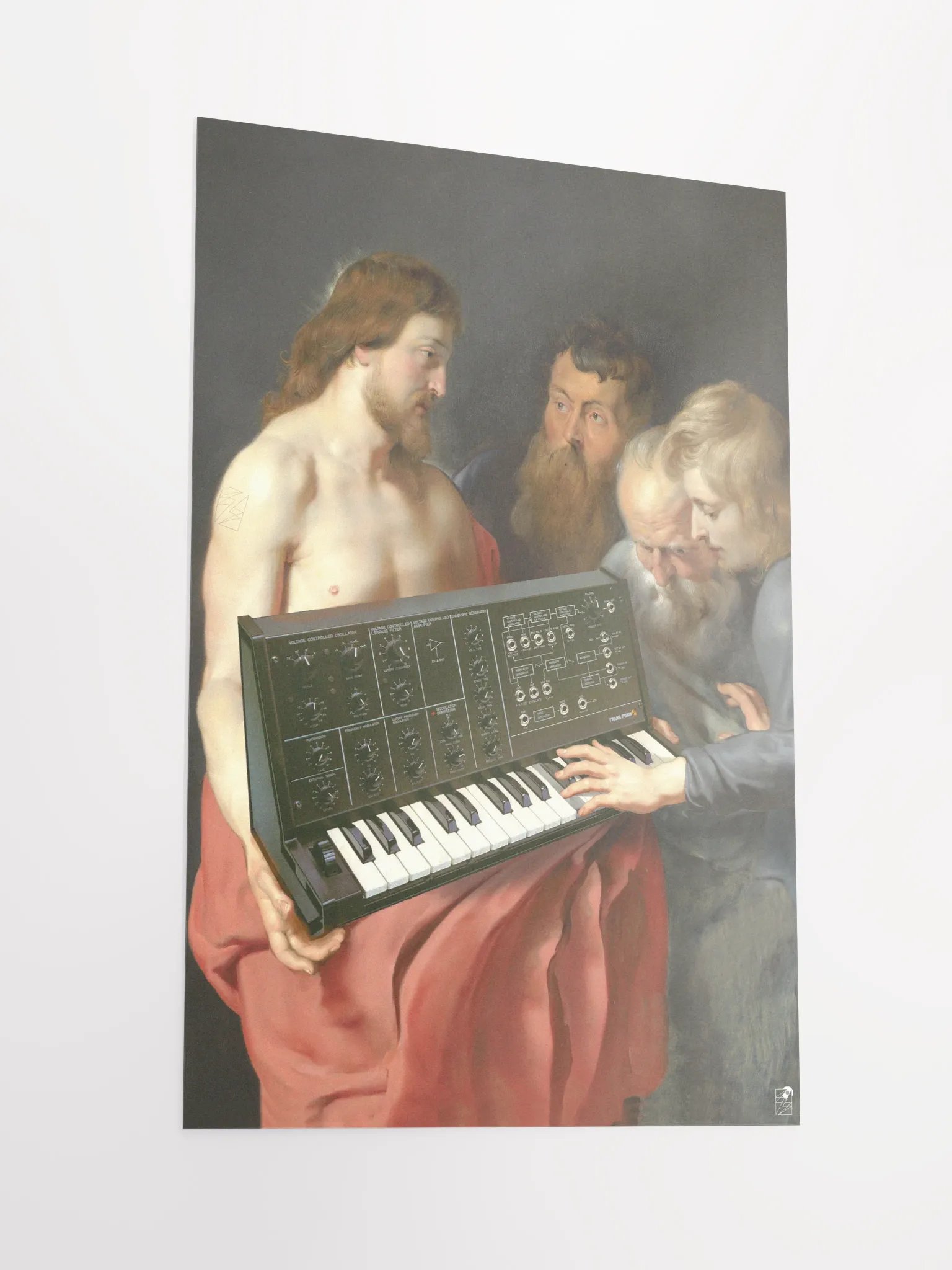 He died for our synths, by Frank Fonik (M.S.-10 tribute), Techno EDM Matte Paper Poster product image (1)