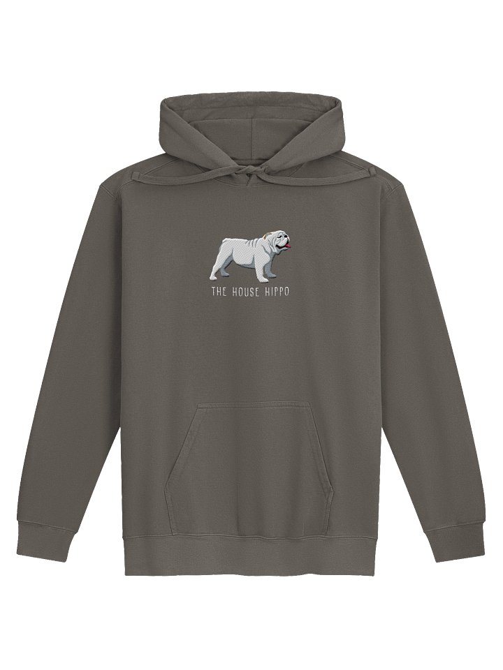 The House Hippo Premium Hoodie (Embroidered) of an English Bulldog(White) product image (5)