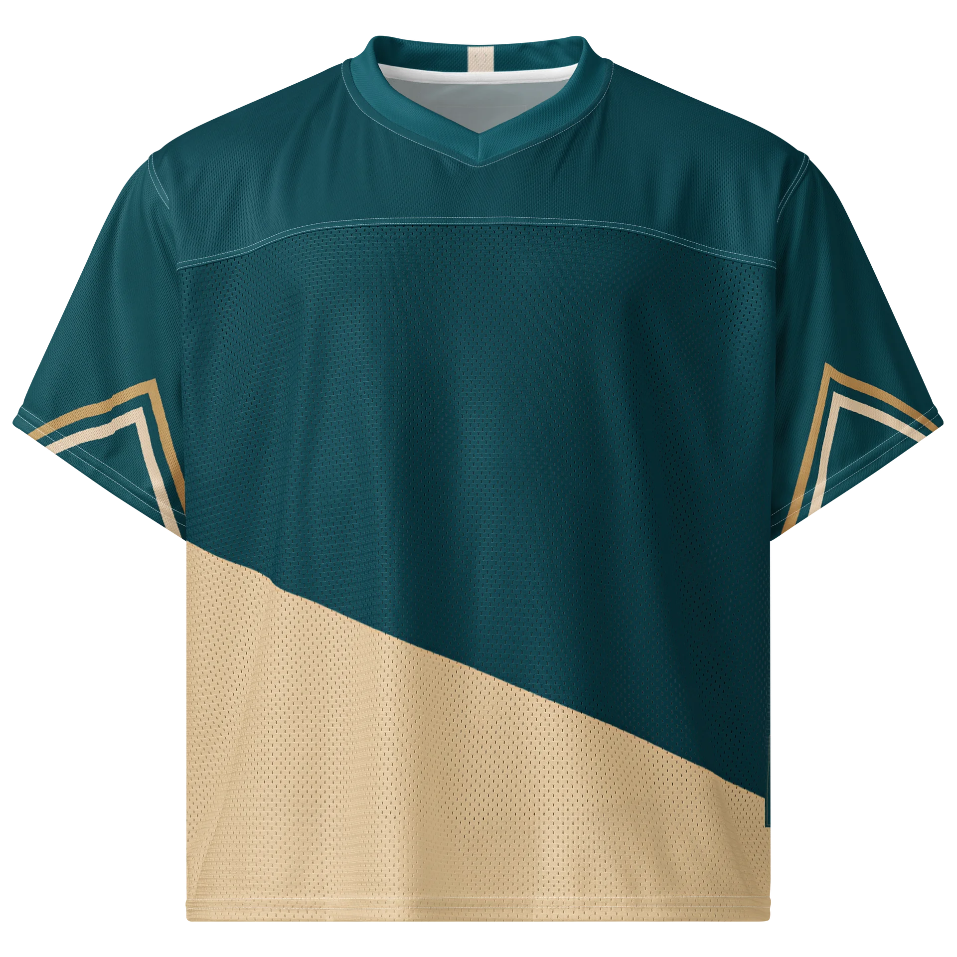 Teal Beige Abstract Boxy Football Jersey product image (1)