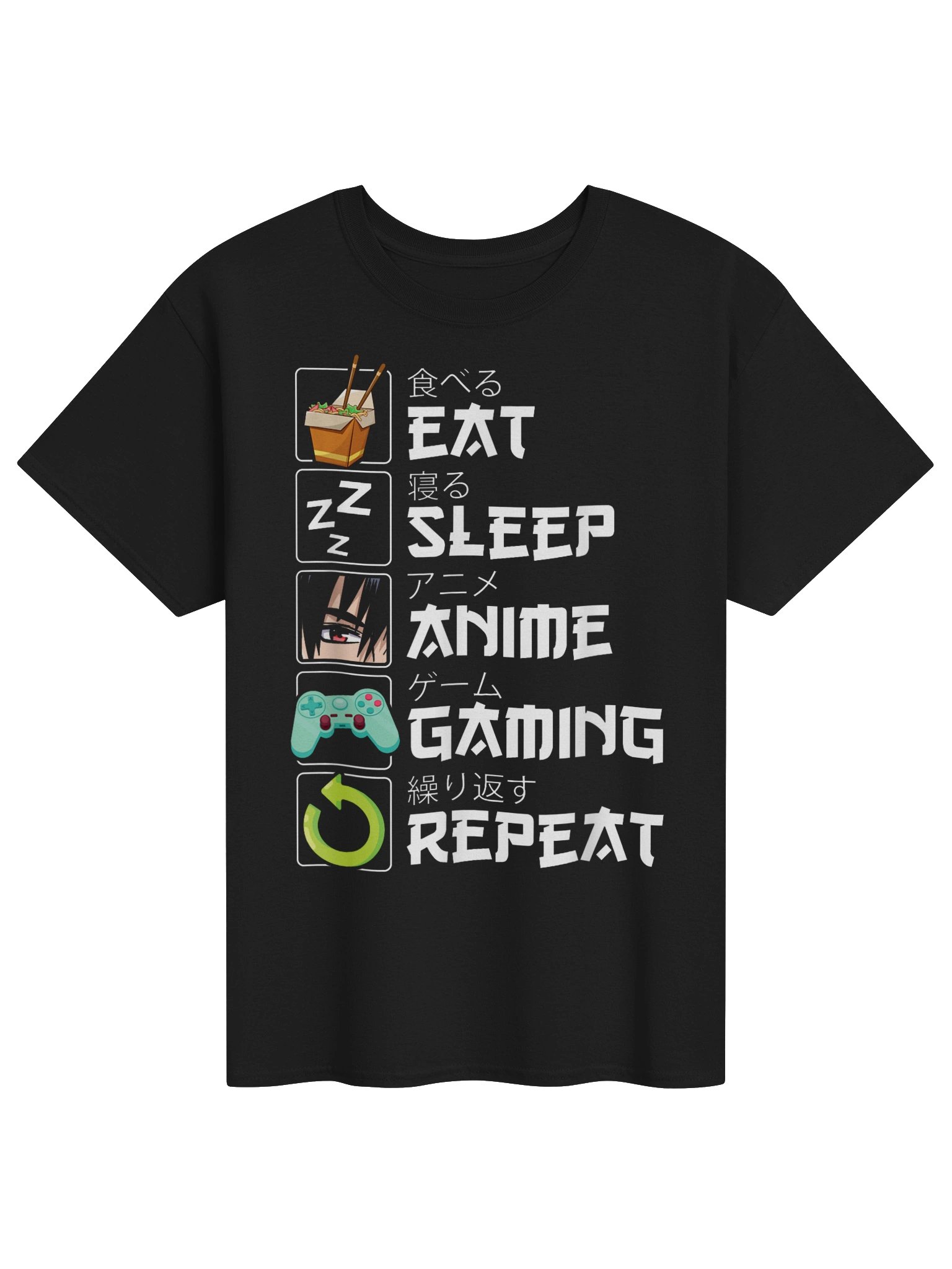 Eat Sleep Anime Gaming Repeat T-Shirt product image (1)