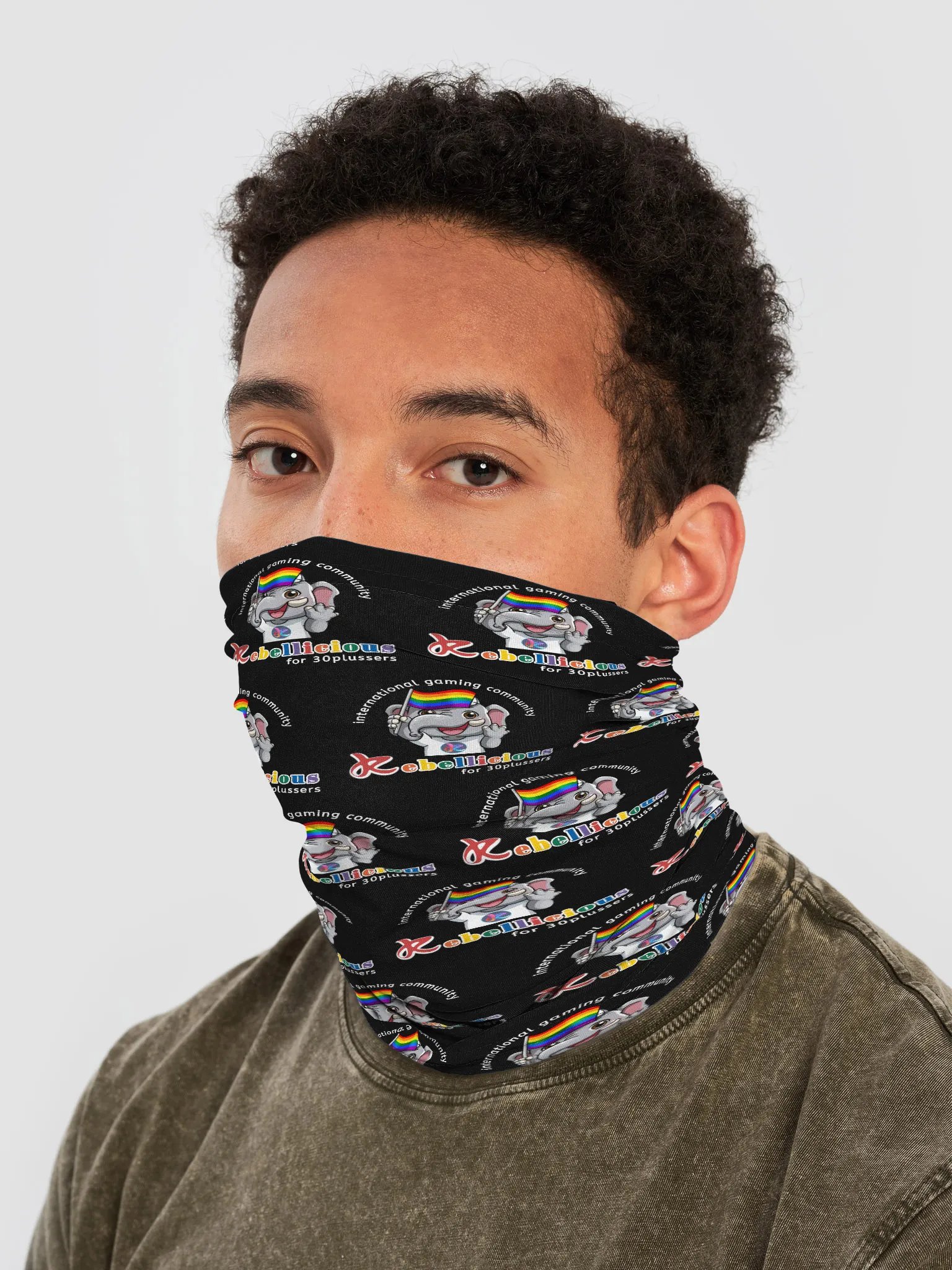 Rebelphant Proud Gamer All-Over Print Neck Gaiter product image (2)