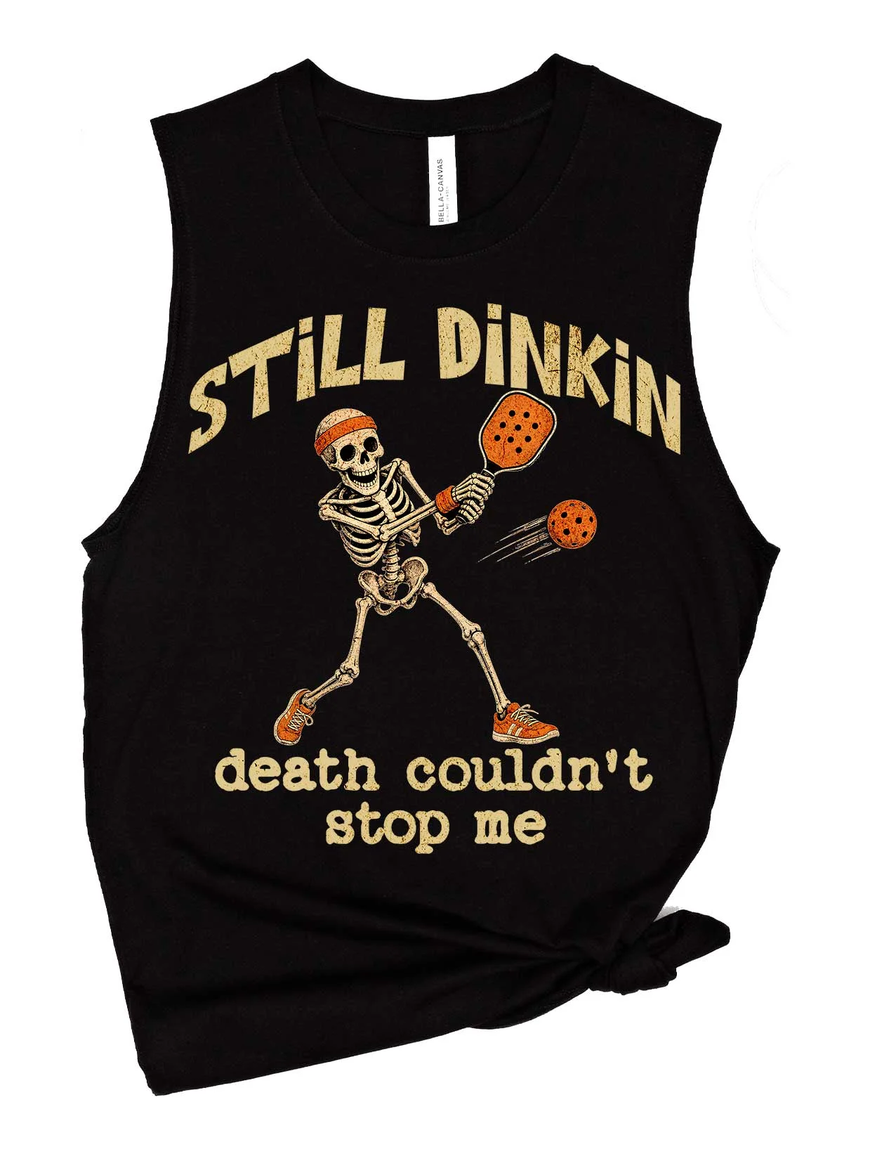 Still Dinkin Halloween Pickleball Tank Top Funny Skeleton Gift for Players product image (1)