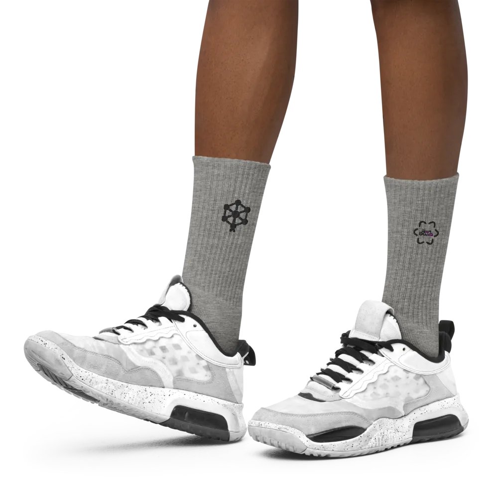 RB Embroidered Socks in Gray product image (11)