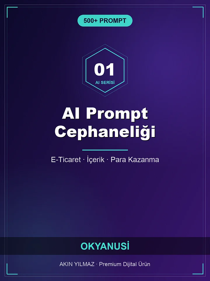 500+ AI Prompt Cephaneliği — E-Ticaret, İçerik & Para Kazanma product image (1)