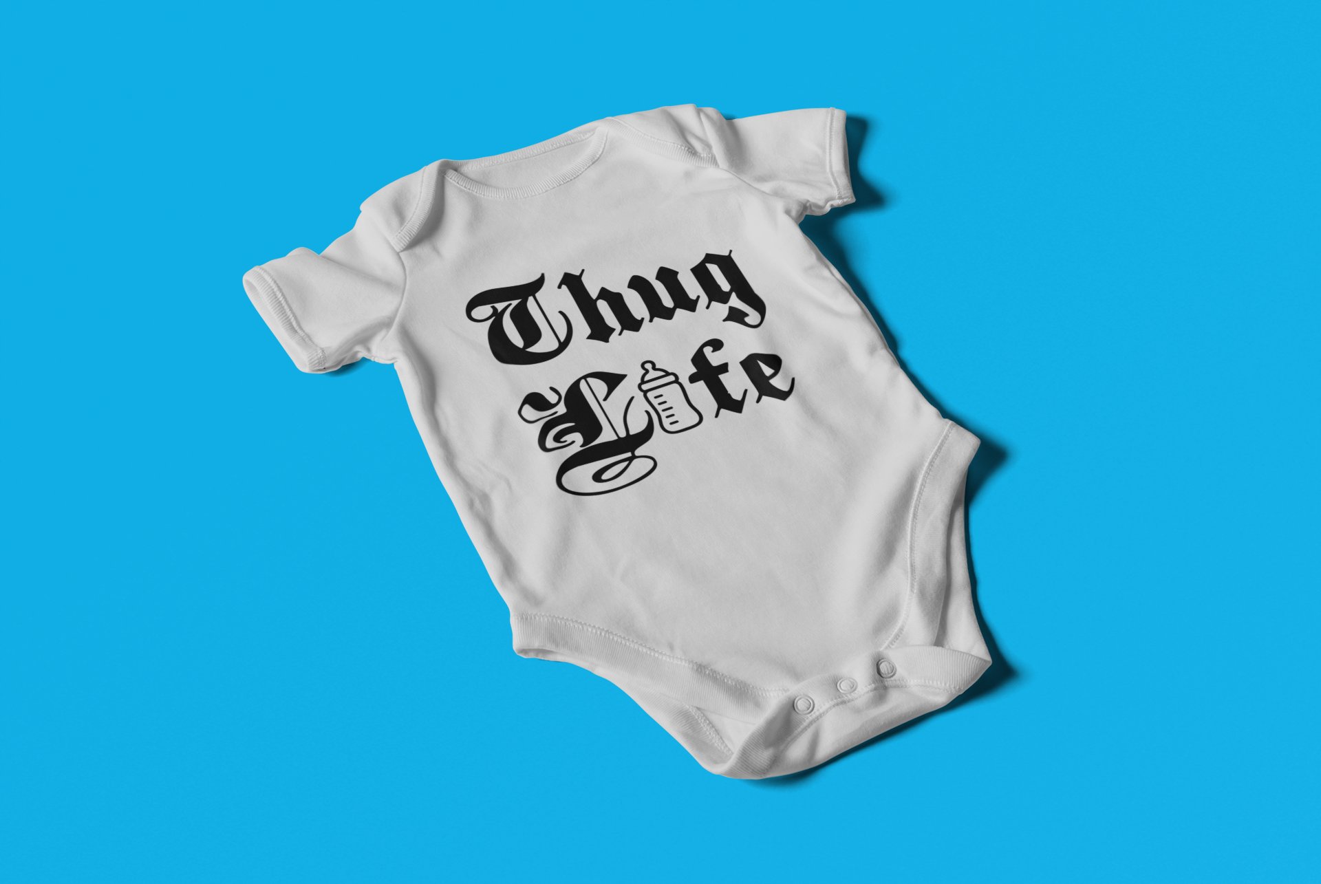 Thug Life (WHITE) - Funny Newborn Bodysuit Outfits for Boys and Girls product image (4)