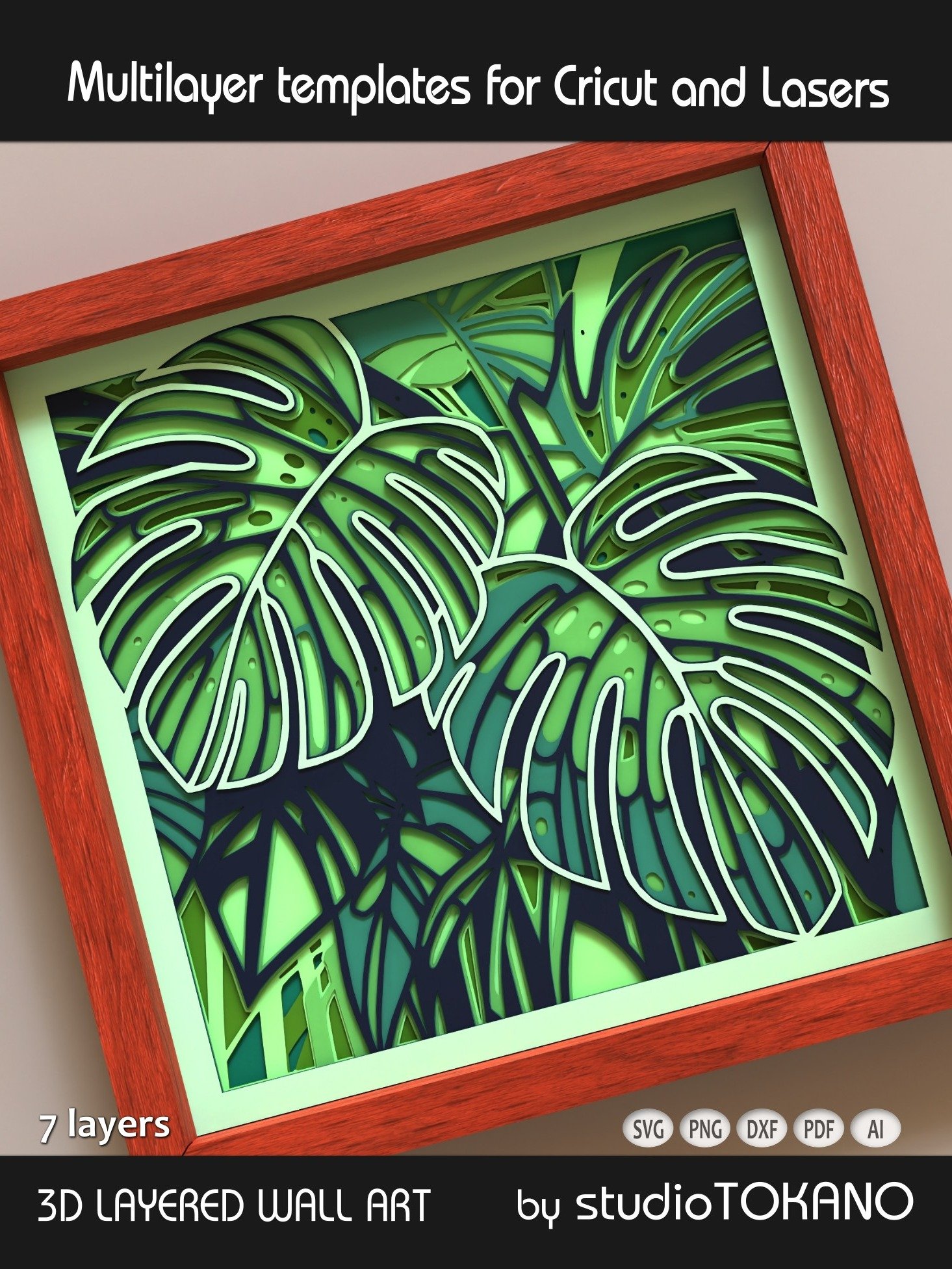 Monstera 3D Layered SVG product image (5)