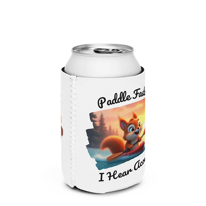 Paddle Faster, I Hear Acorns – Funny Kayaking Red Squirrel Coozie Can Cooler product image (2)