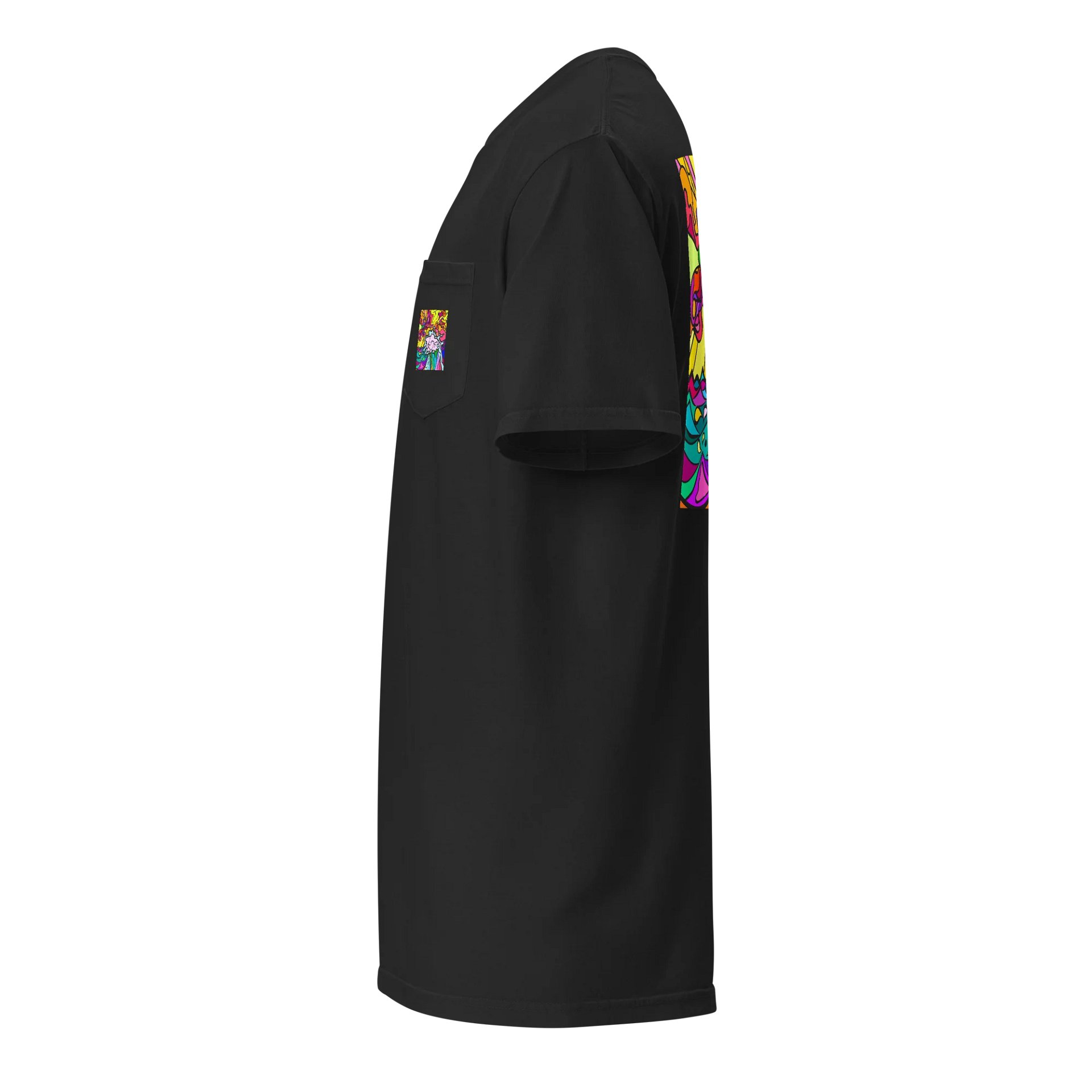 Psychedelic Swirls Unisex Pocket Tee - Wave at Sunset product image (17)