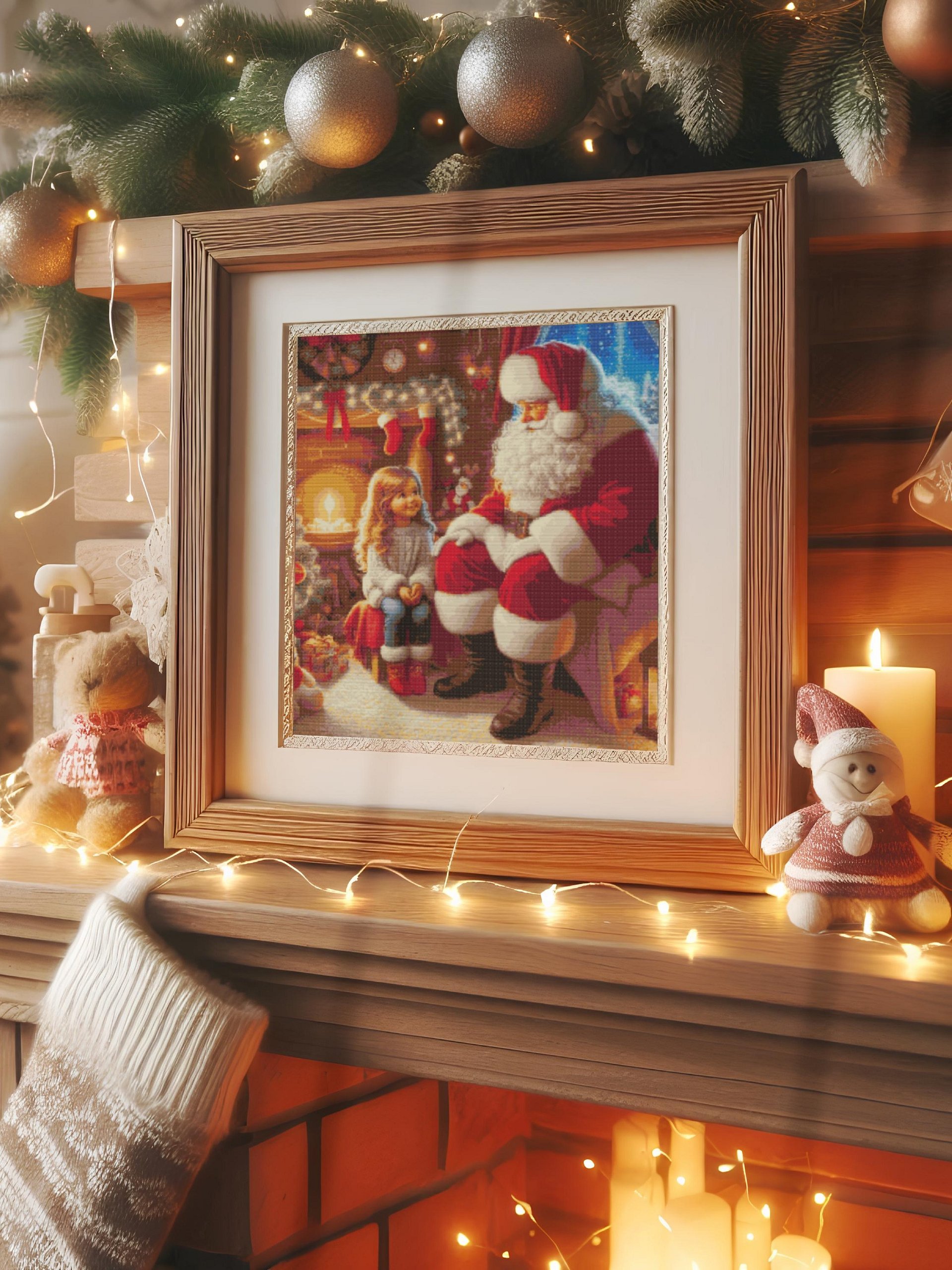 Girl Visits Santa's Grotto Cross Stitch Pattern product image (6)