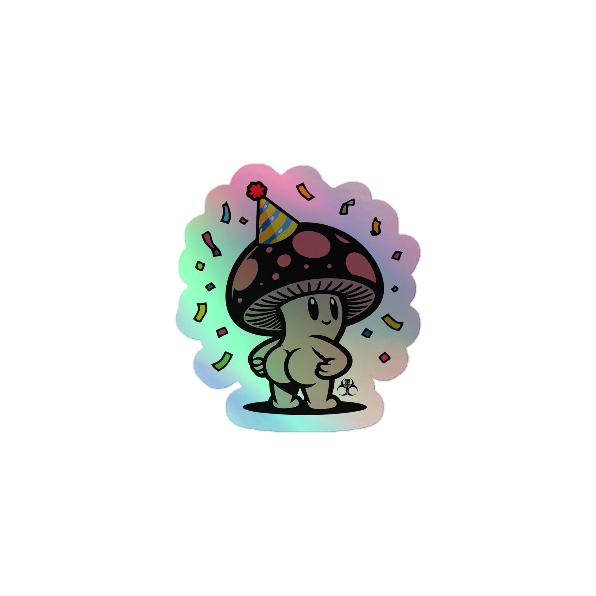 Birthday Mushbutt Kiss-Cut Holographic Stickers product image (1)