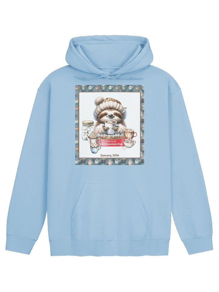 National Hot Chocolate Day Sloth Light Pull Over Hoodie with Pocket product image (17)