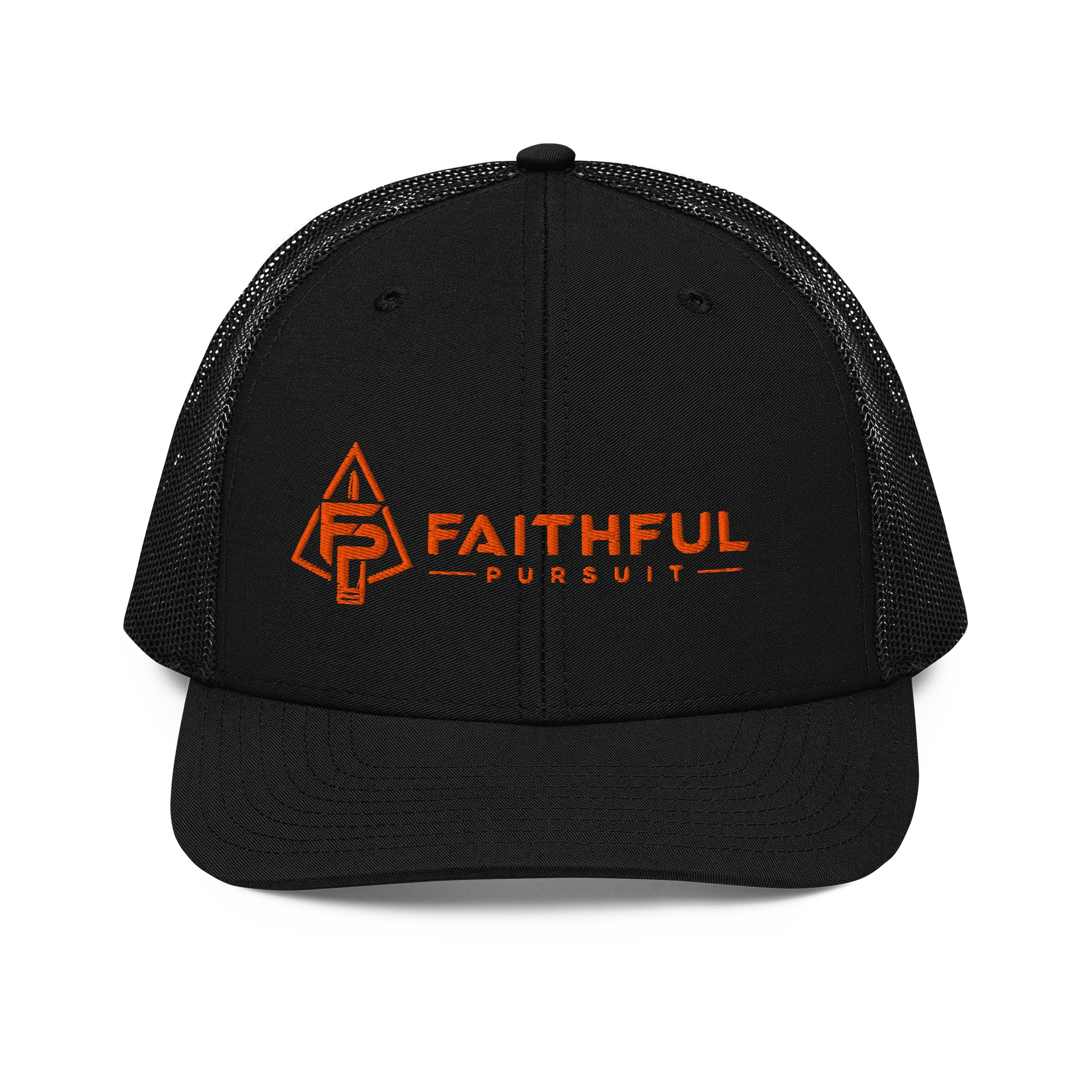 Faithful Pursuit Signature Trucker Hat – Charcoal/Black – Black