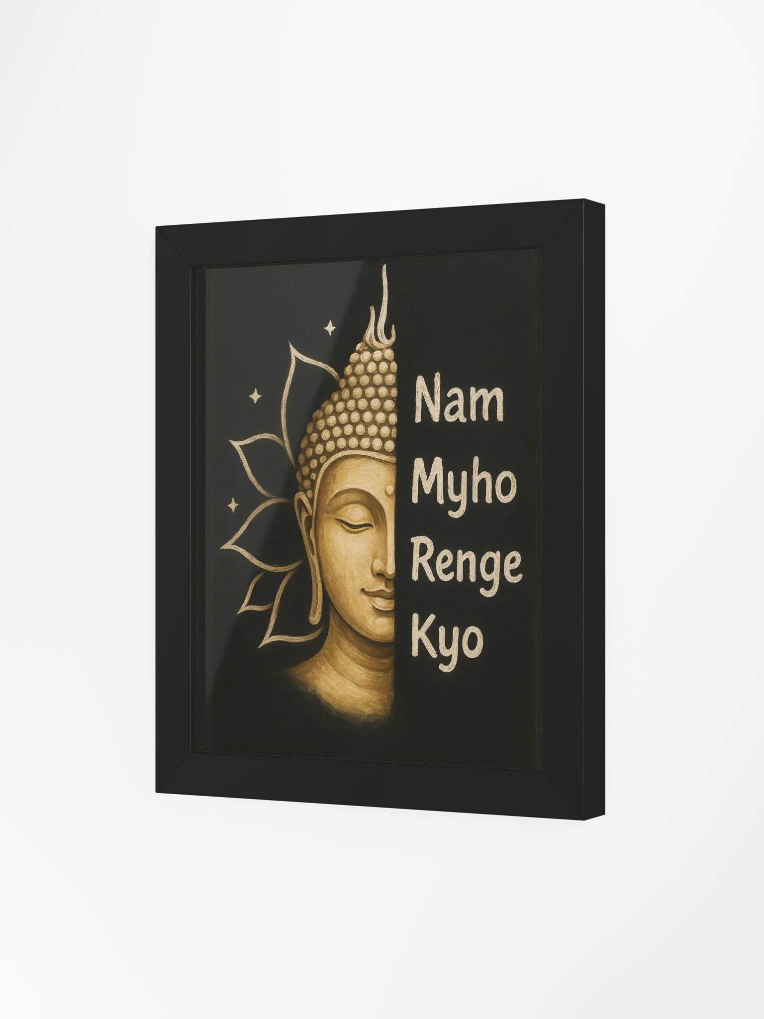 Nam Myho Renge Kyo - Buddha Lotus Art Framed Meditation Poster for Nichiren Buddhist Practitioners product image (3)
