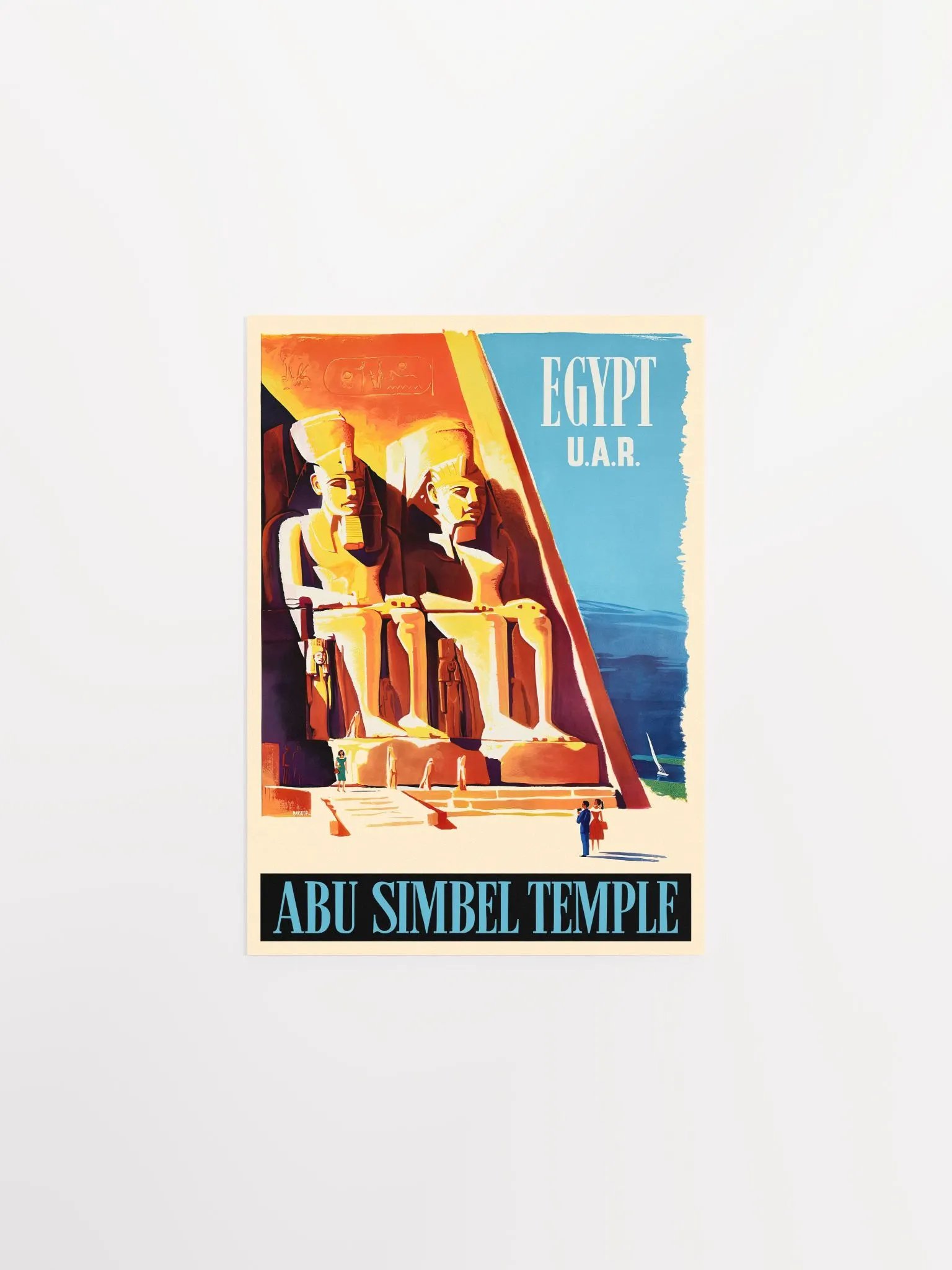 Egypt. Abu Simbel Temple, 1960 (Aswan, Pharaoh Ramesses II) — retro vintage travel poster, retro travel art, retro travel wall art product image (6)