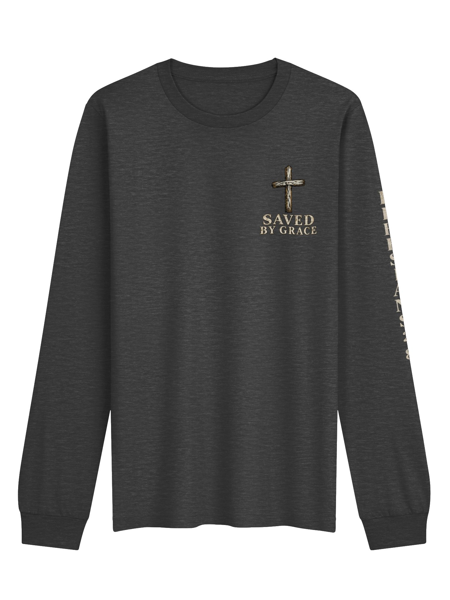 Saved by Grace Christian Long Sleeve Shirt – Ephesians 2:8 Unisex Supersoft Shirt product image (2)