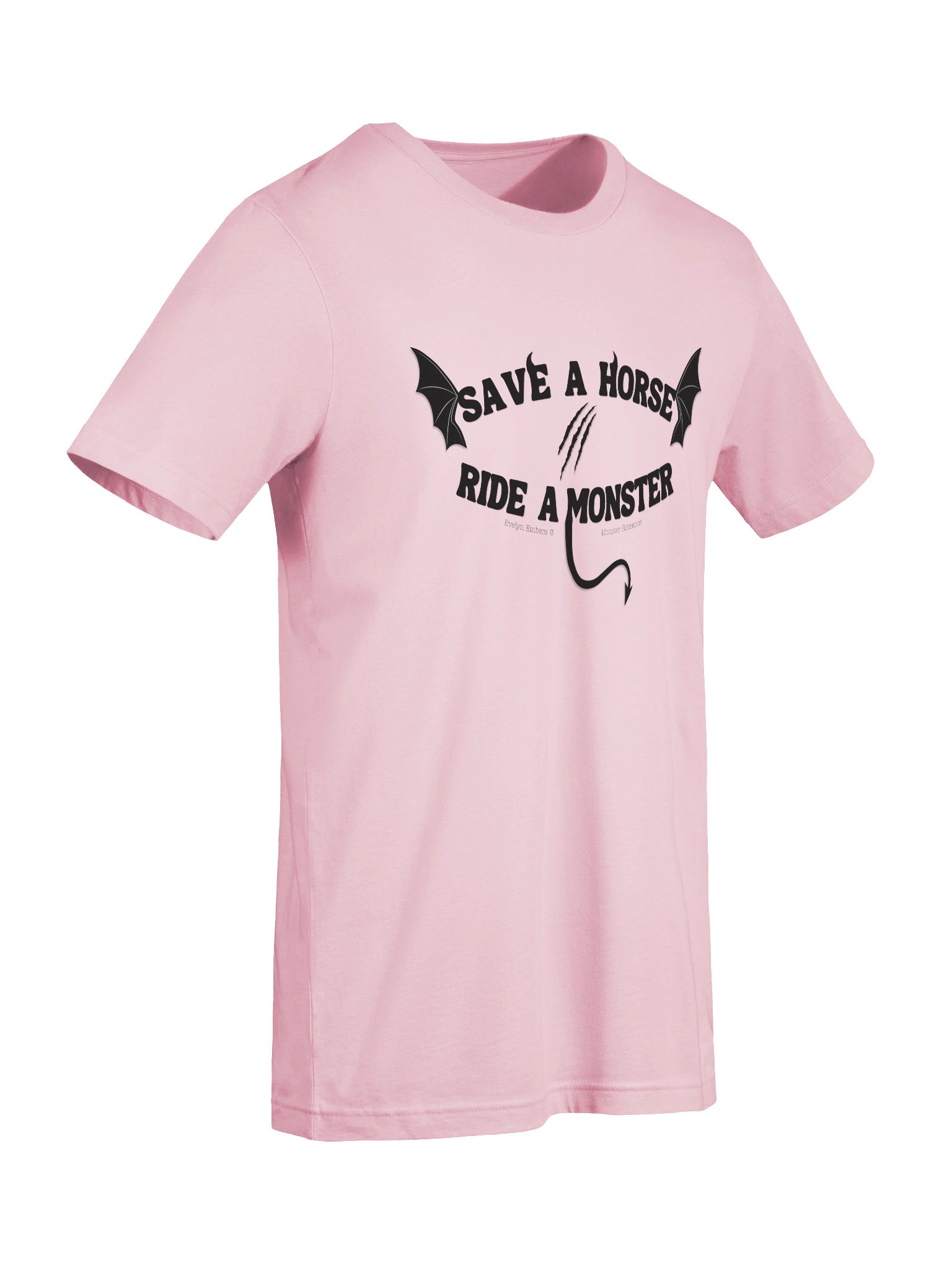 "Save a Horse Ride a Monster" Bella+Canvas T-Shirt - black text on light colors product image (76)