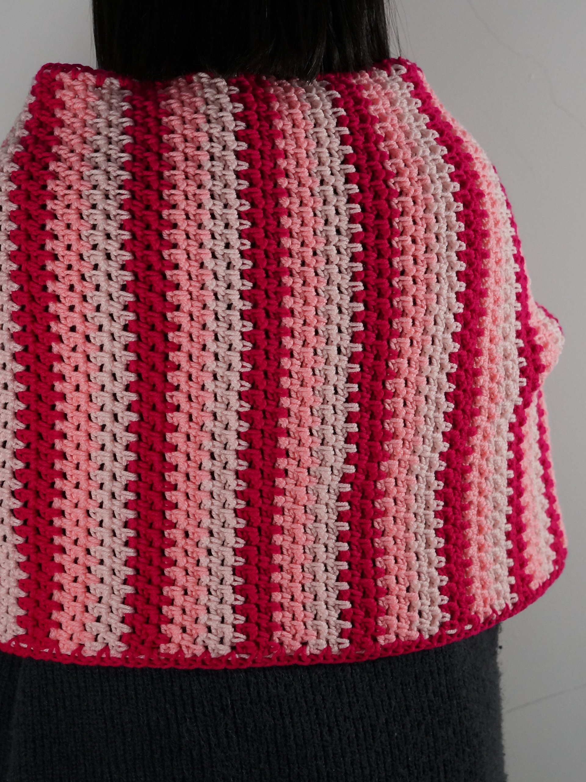 Moss stitch rectangular shawl crochet pattern product image (3)