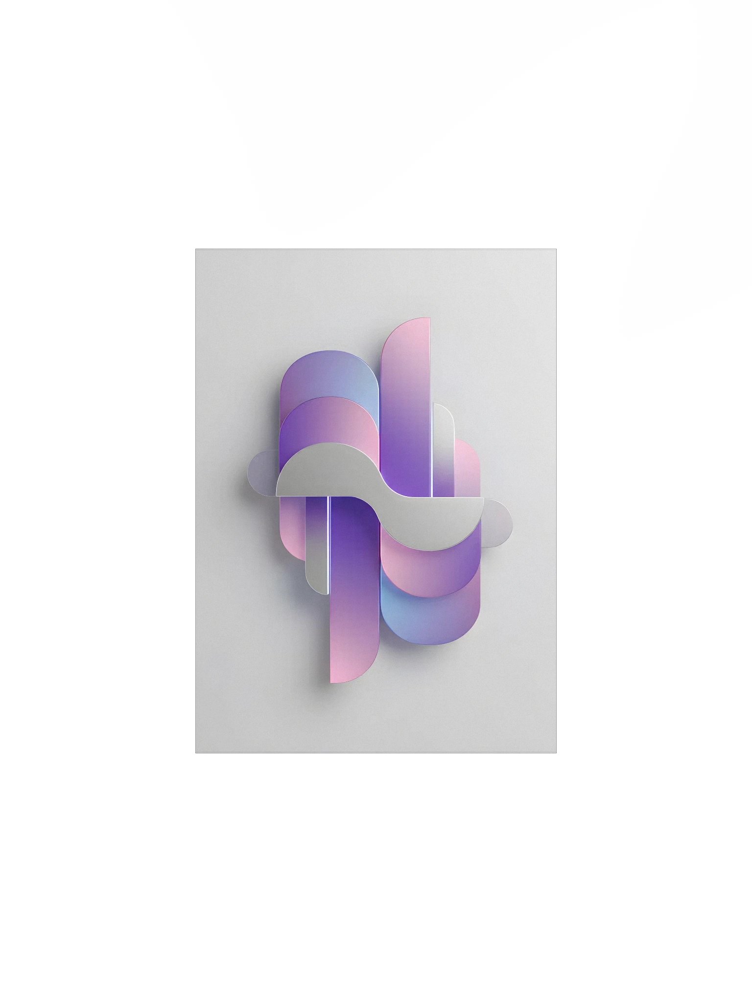 Ethereal Layers: Abstract 3D Retro-Futurist Geometric Composition Matte Paper Poster product image (1)