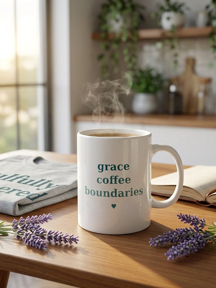 Grace Coffee Boundaries Mug | Funny Faith Inspired Coffee Cup | Second Act Gift for Women product image (1)