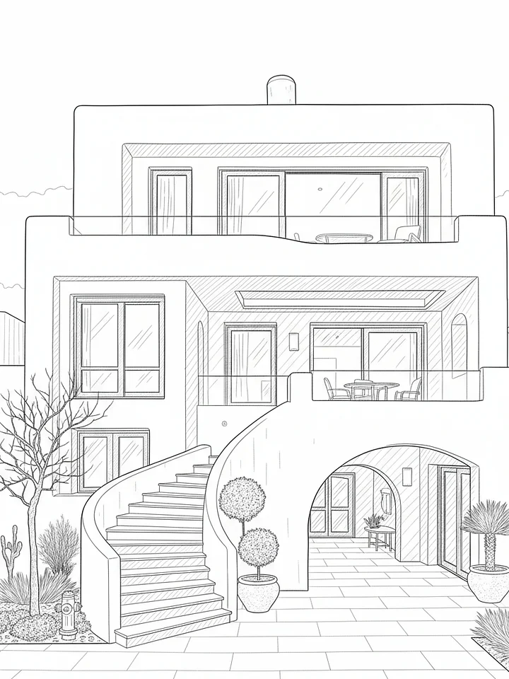 Modern Houses Coloring Book for Adults – Relax, Create & Express | 25 pages product image (2)