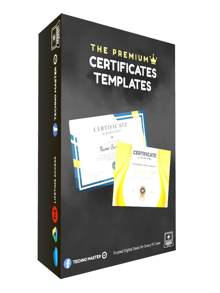 1000+ Certificate Templates – CorelDRAW (.CDR) + PNG Bundle product image (1)