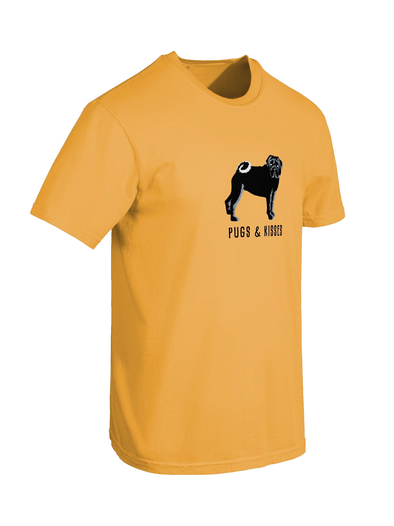 Pugs and Kisses T-Shirt(Embroidered) of a Pug(Black) product image (30)