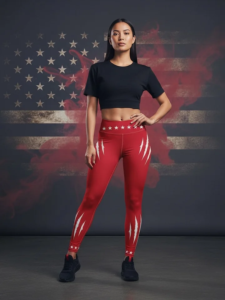 Crimson Stars & Scars Yoga Leggings product image (1)