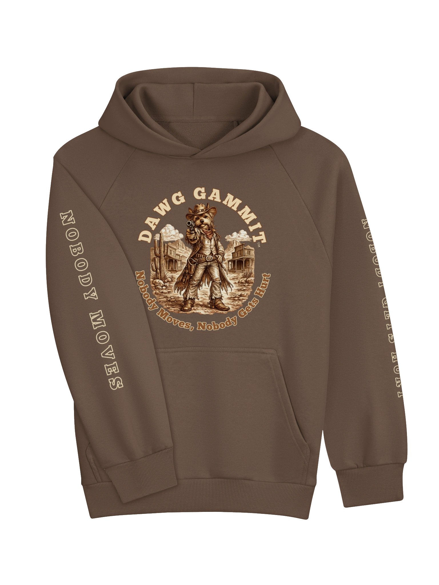 DAWG GAMMIT™ SUPER HEAVYWEIGHT YORKSHIRE TERRIER BROWN HOODIE product image (3)