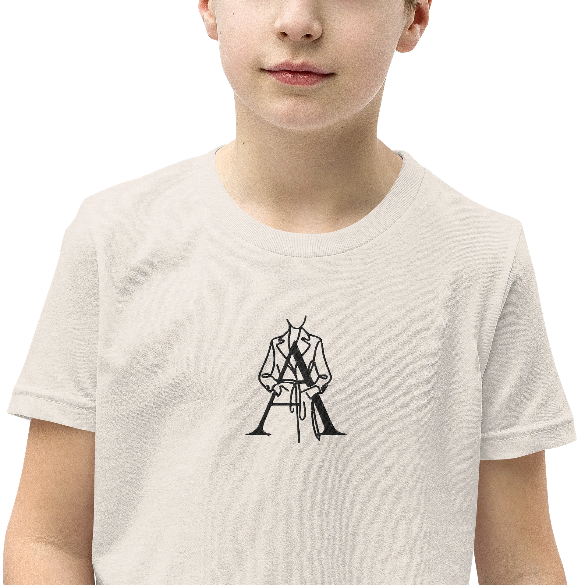 AZHÉNOIR Youth Essential T-Shirt — Center Embroidered Icon product image (2)