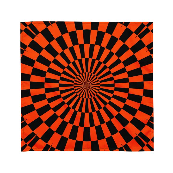 Halloween Twisted Illusion Bandana, Mesmerizing Black Orange Autumn Accessory product image (3)