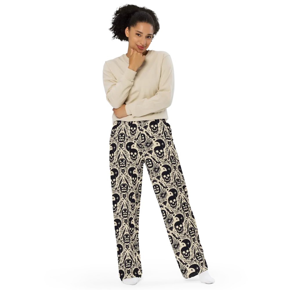Moonlit Gothic All-Over Wide-Leg Pants product image (11)