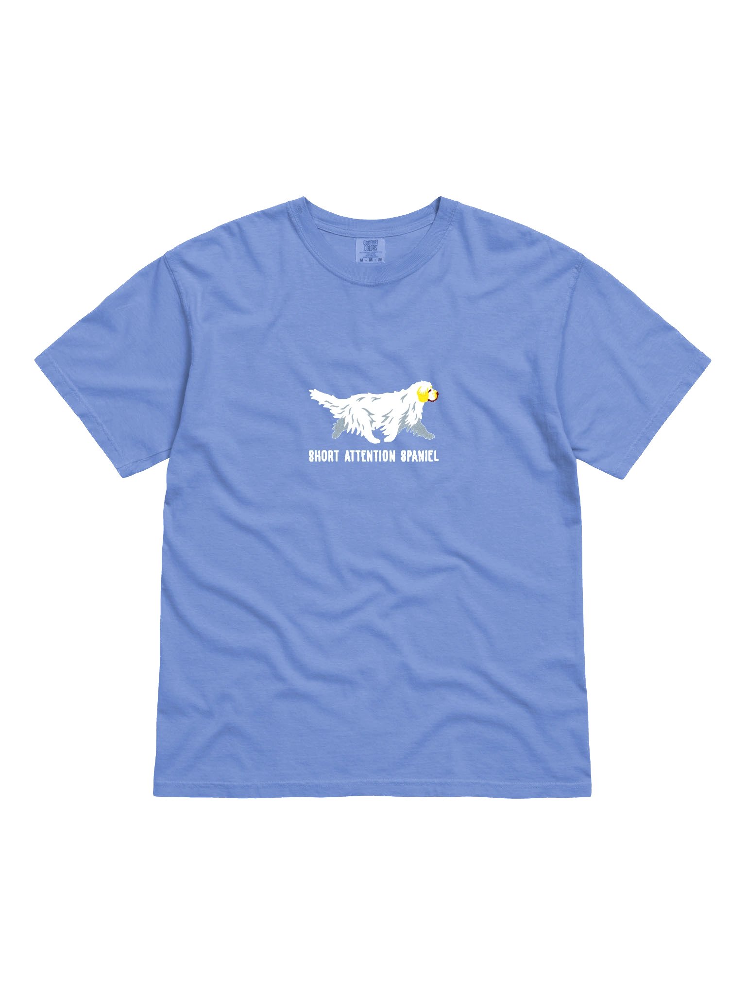 Short Attention Spaniel T-Shirt(Embroidered) of a Clumber Spaniel(Lemon & White) product image (4)