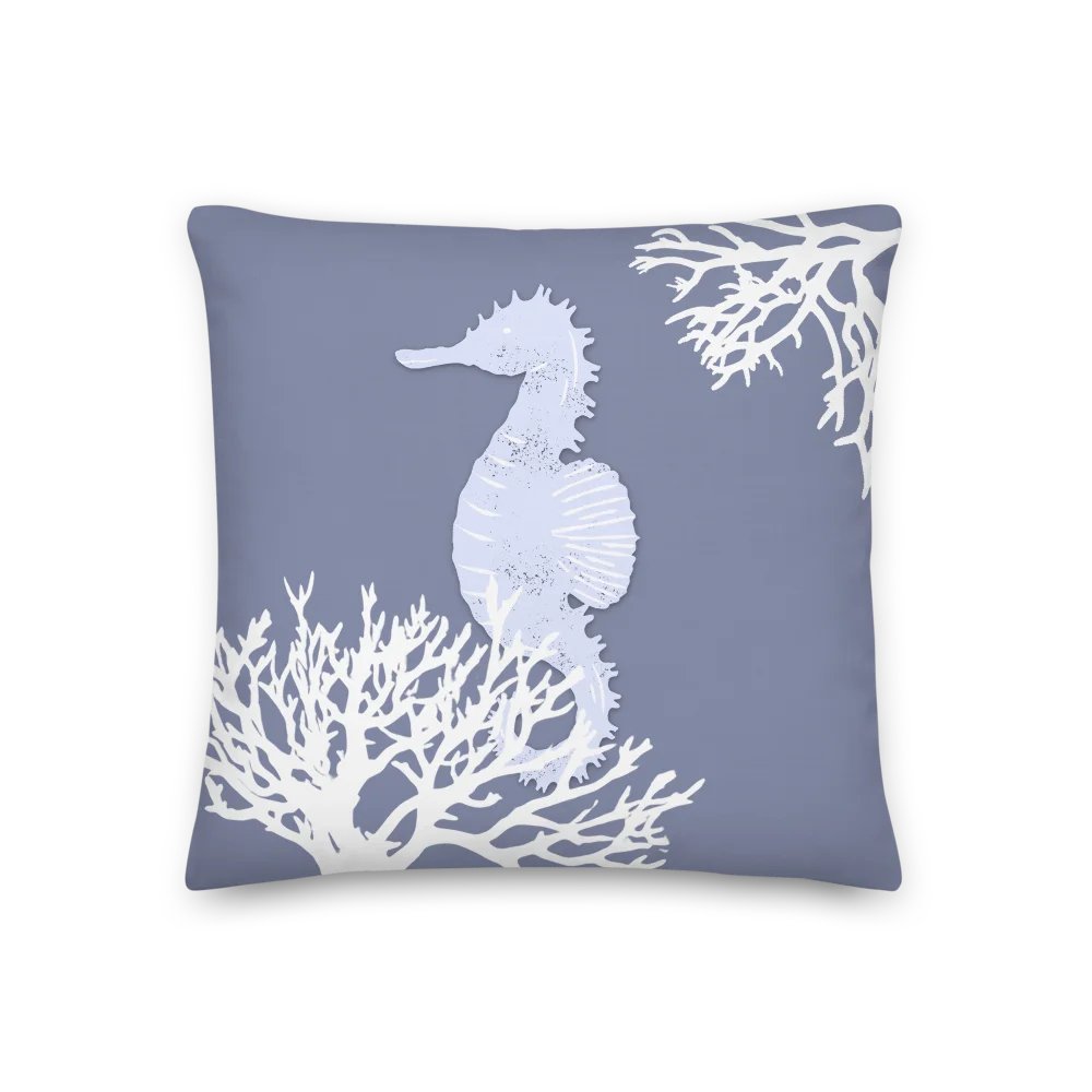 BLUE SEAHORSE PILLOW - LINEN TOUCH - Seepferdchen Kissen in Blau product image (4)