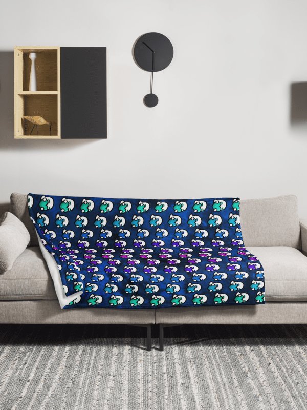 Vaporwave Heart Spam Throw Blanket product image (3)