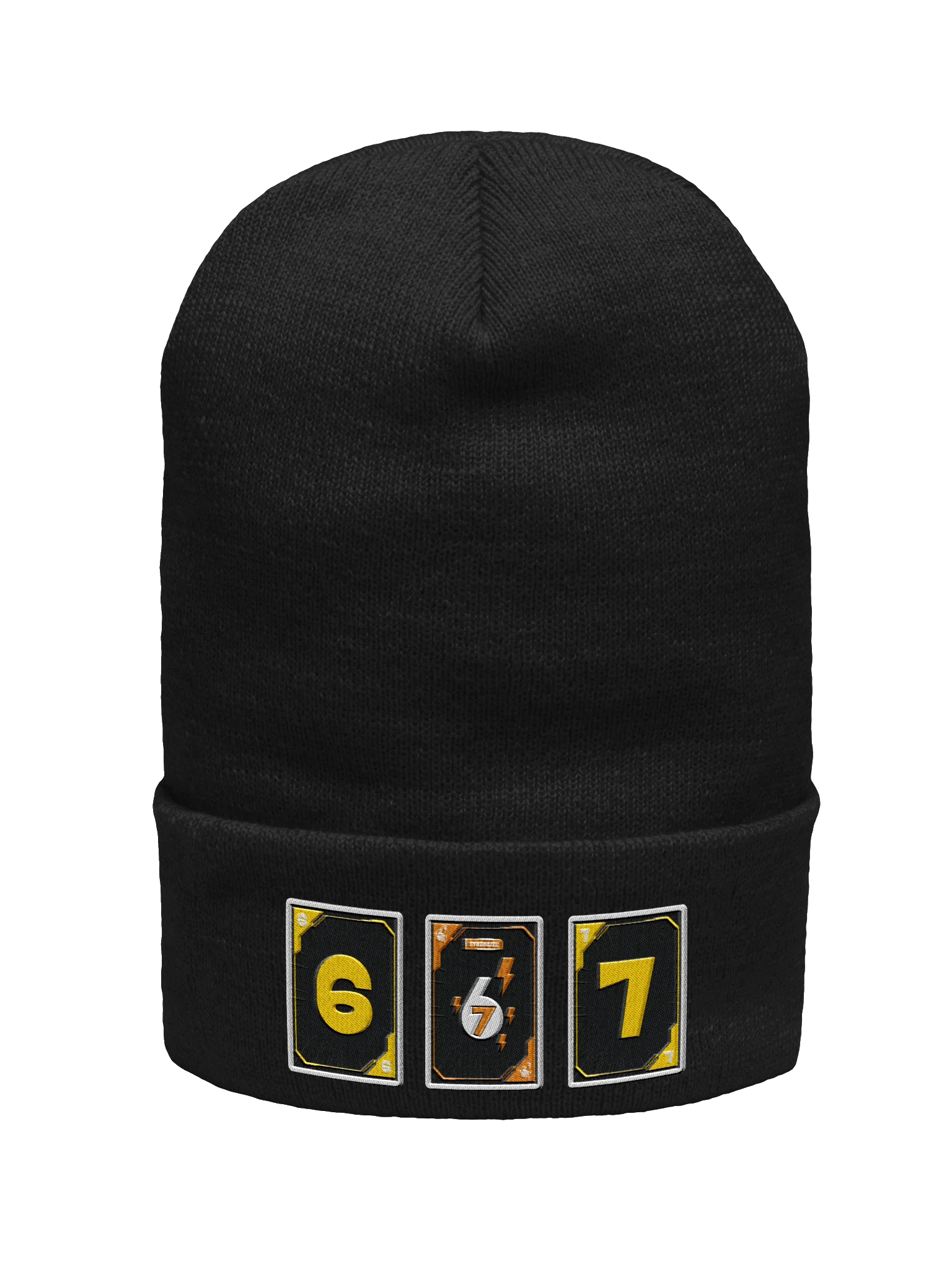 Black beanie hat - yellow synergy product image (1)
