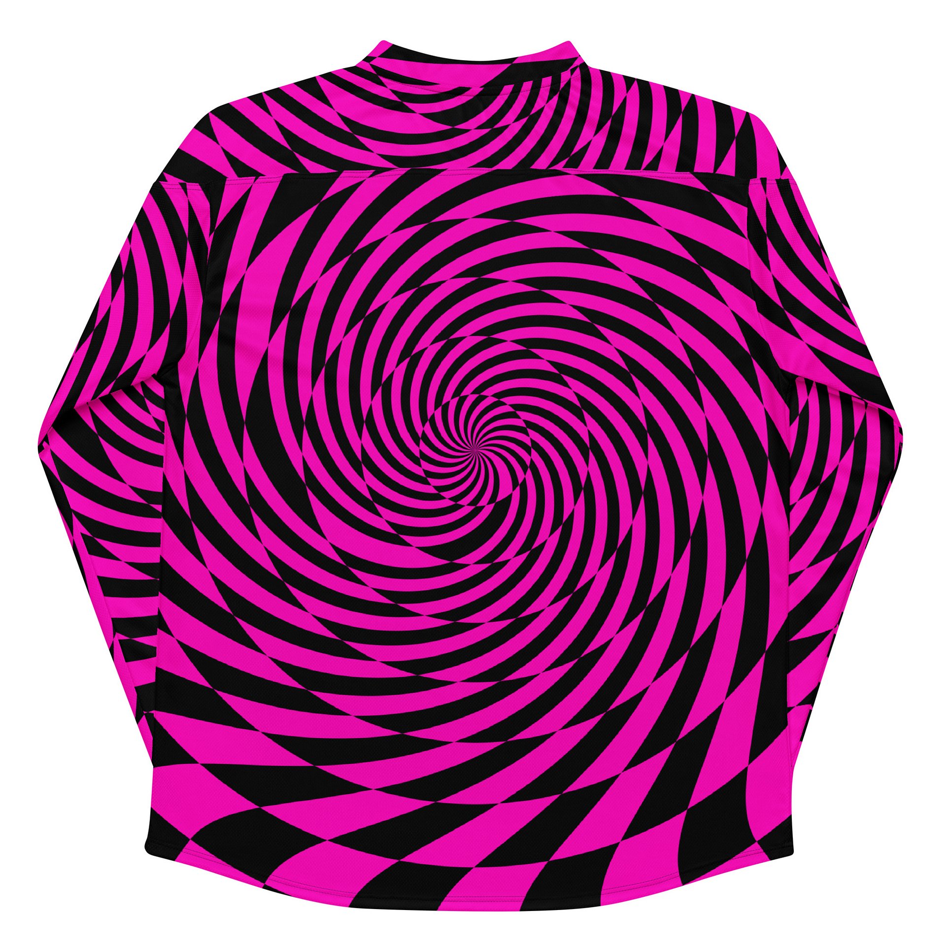 Psychedelic Spirals Rave Hockey Jersey, Trippy Festival EDM Shirt, Retro Checkers Swirl Y2K Fashion, Neon Pink Techno Dance Party Clothes product image (8)
