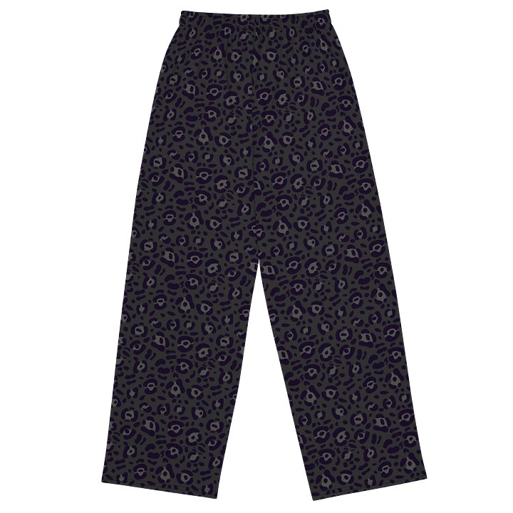 Comfortable Bold Black Leopard Print Wide-Leg Pants product image (2)
