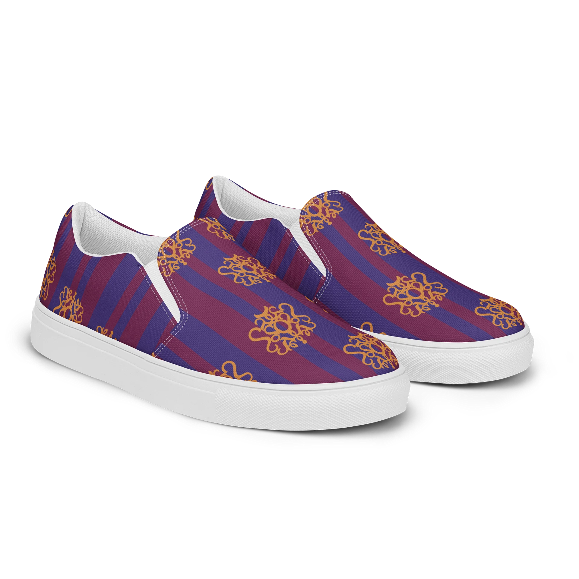 Purple and Maroon Flirty Academic Canvas Slip-Ons product image (2)