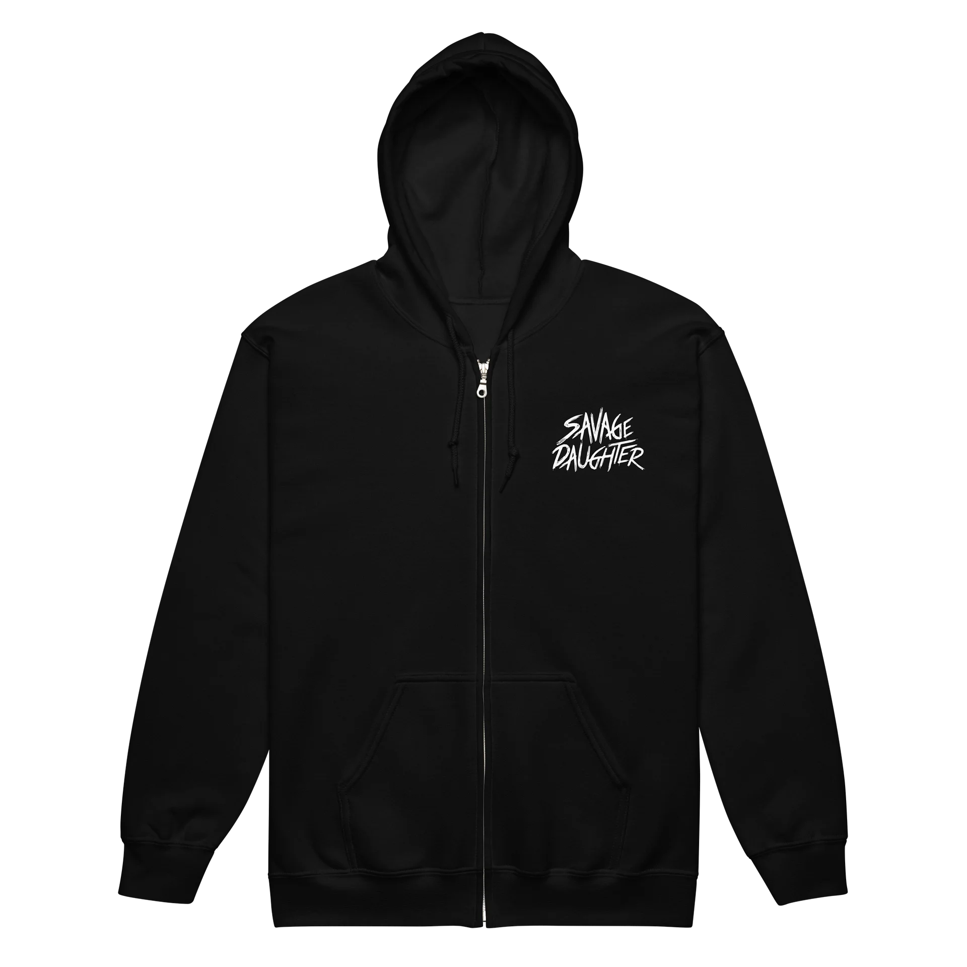 Savage Daughter Heavy Zip Hoodie (white print) product image (4)