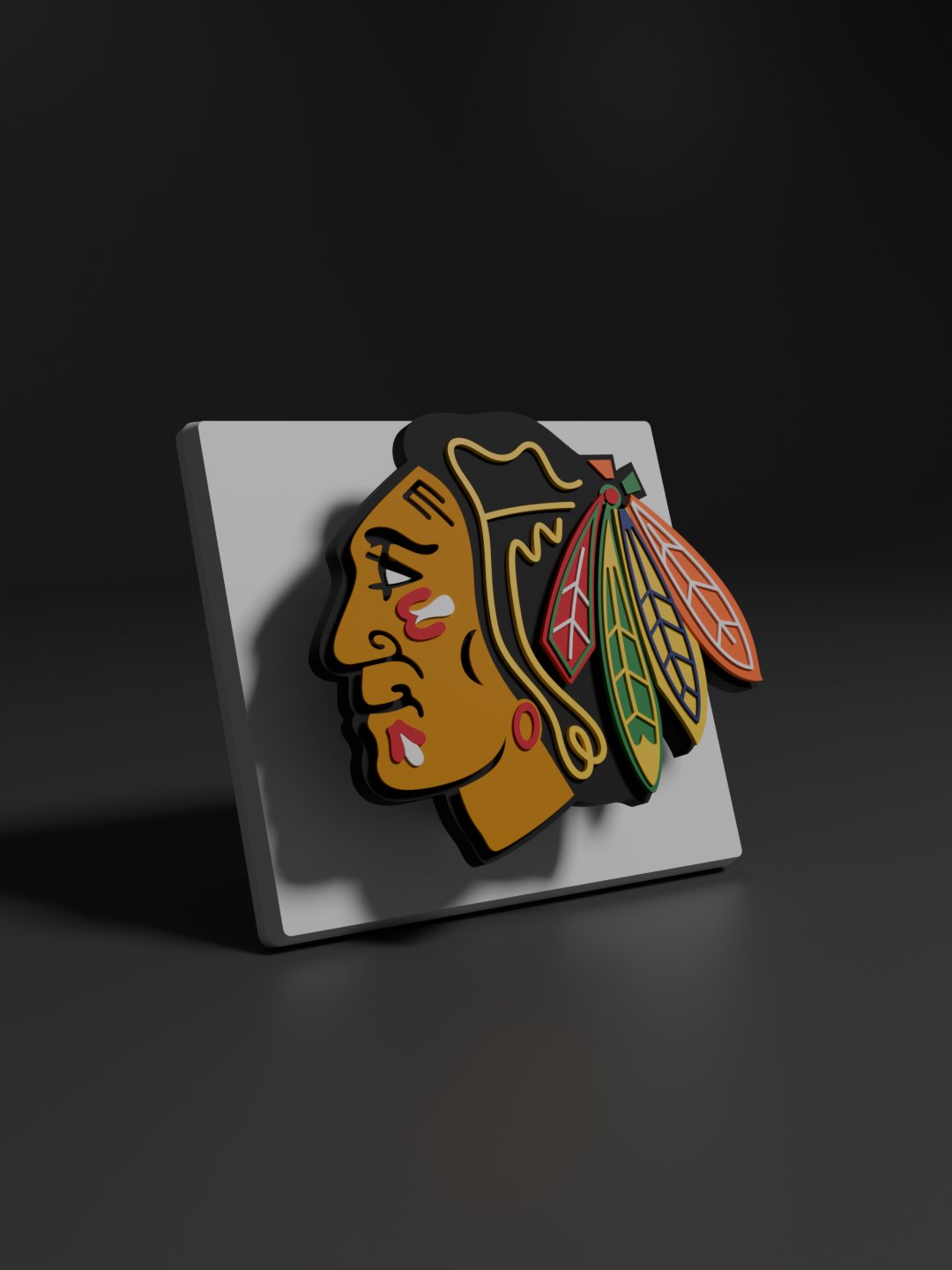 Chicago Blackhawks 3D Printed Floating Logo Sign (Digital File Only) product image (1)
