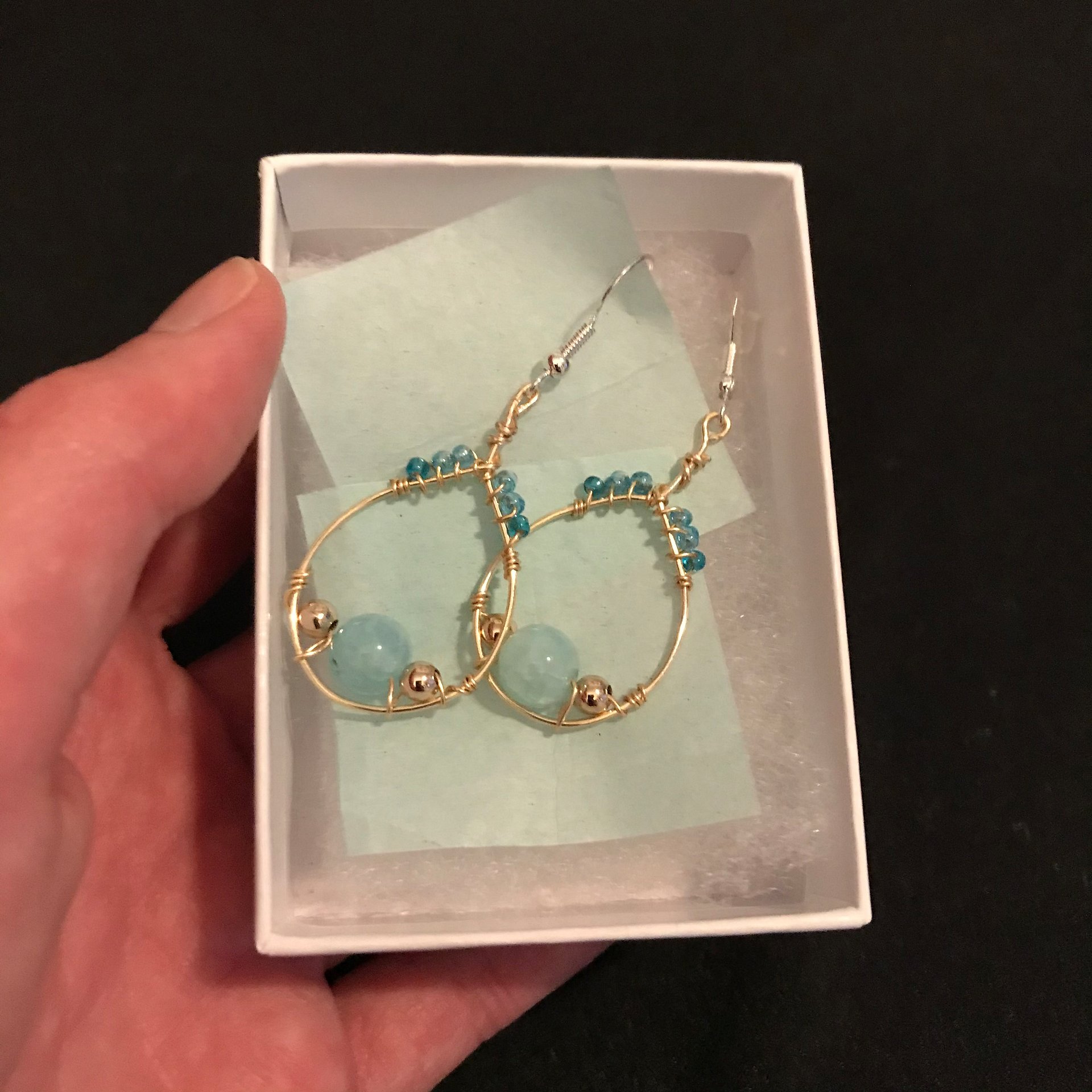 Blue Agate Drop Earrings product image (2)