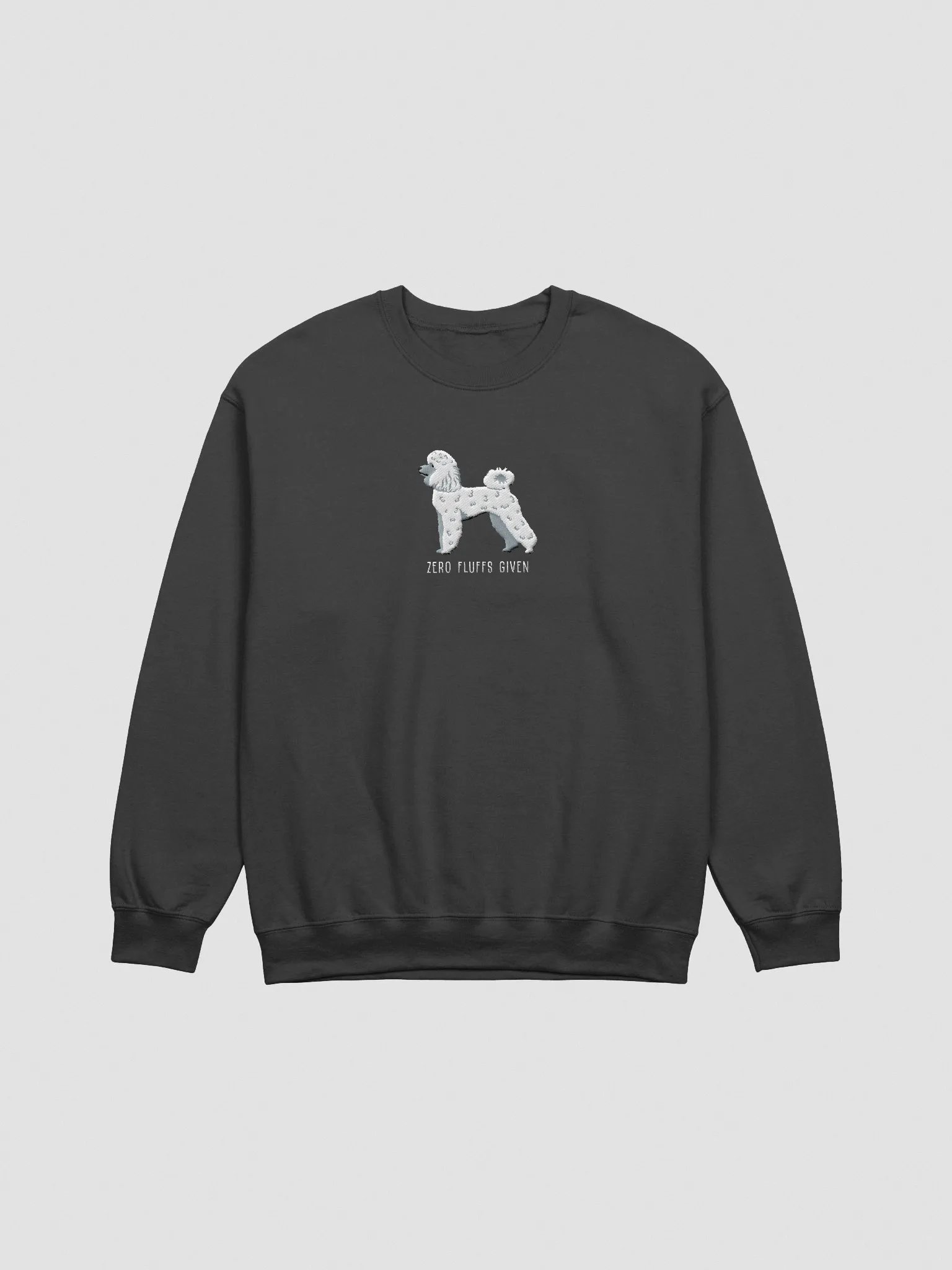 Zero Fluffs Given Sweatshirt (Embroidered) of a Mini Poodle(White) product image (3)
