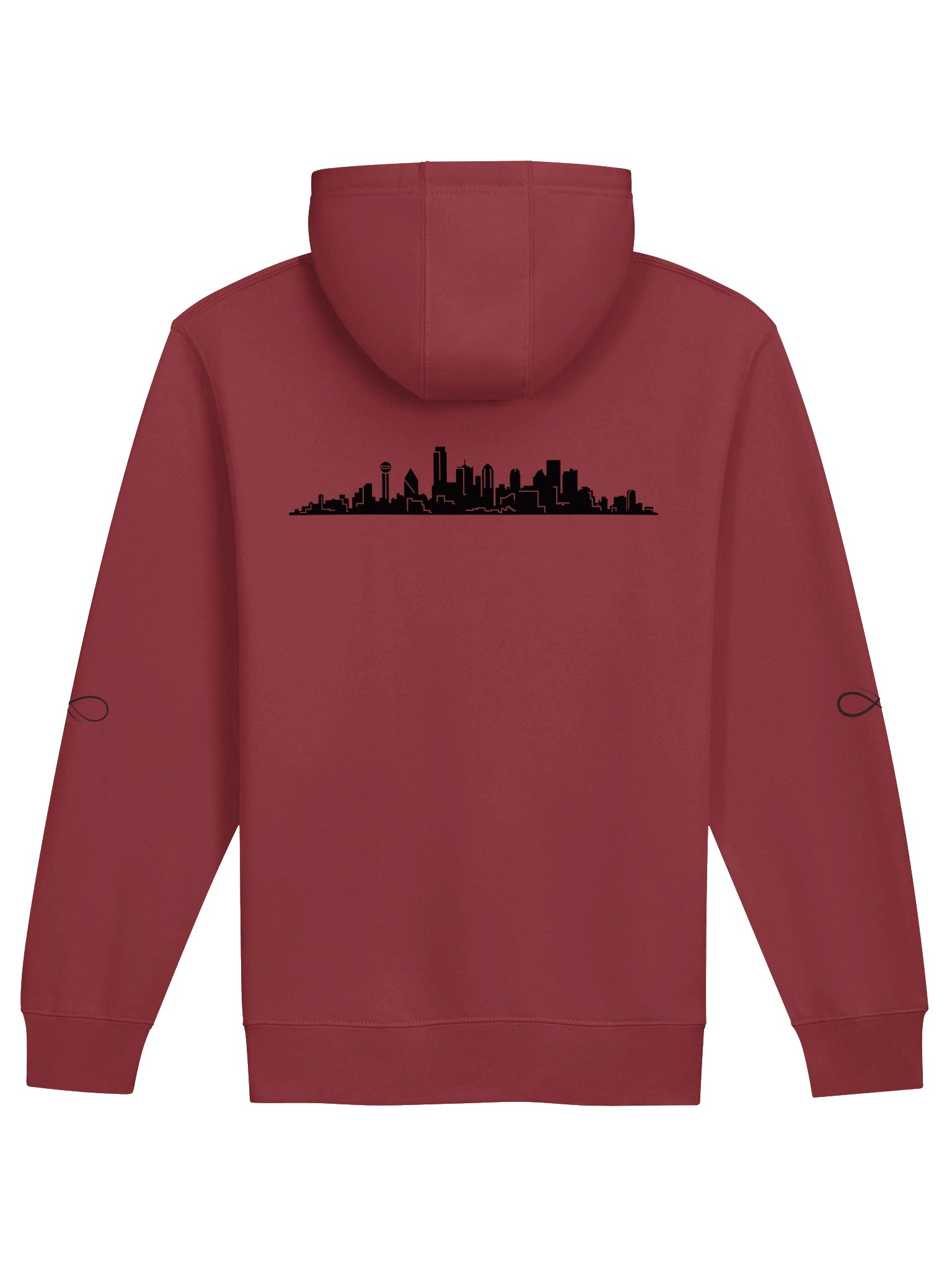 He's Always Watching Skyline Hoodie w Design on Back product image (2)