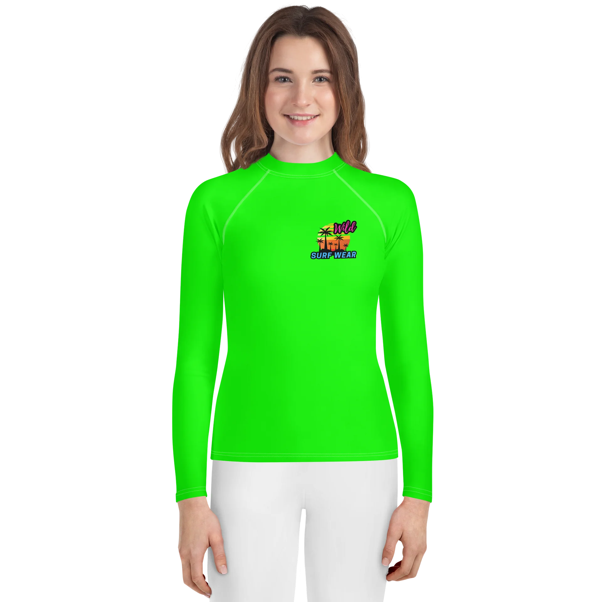 Wild Green Neon Youth Rashguard product image (2)