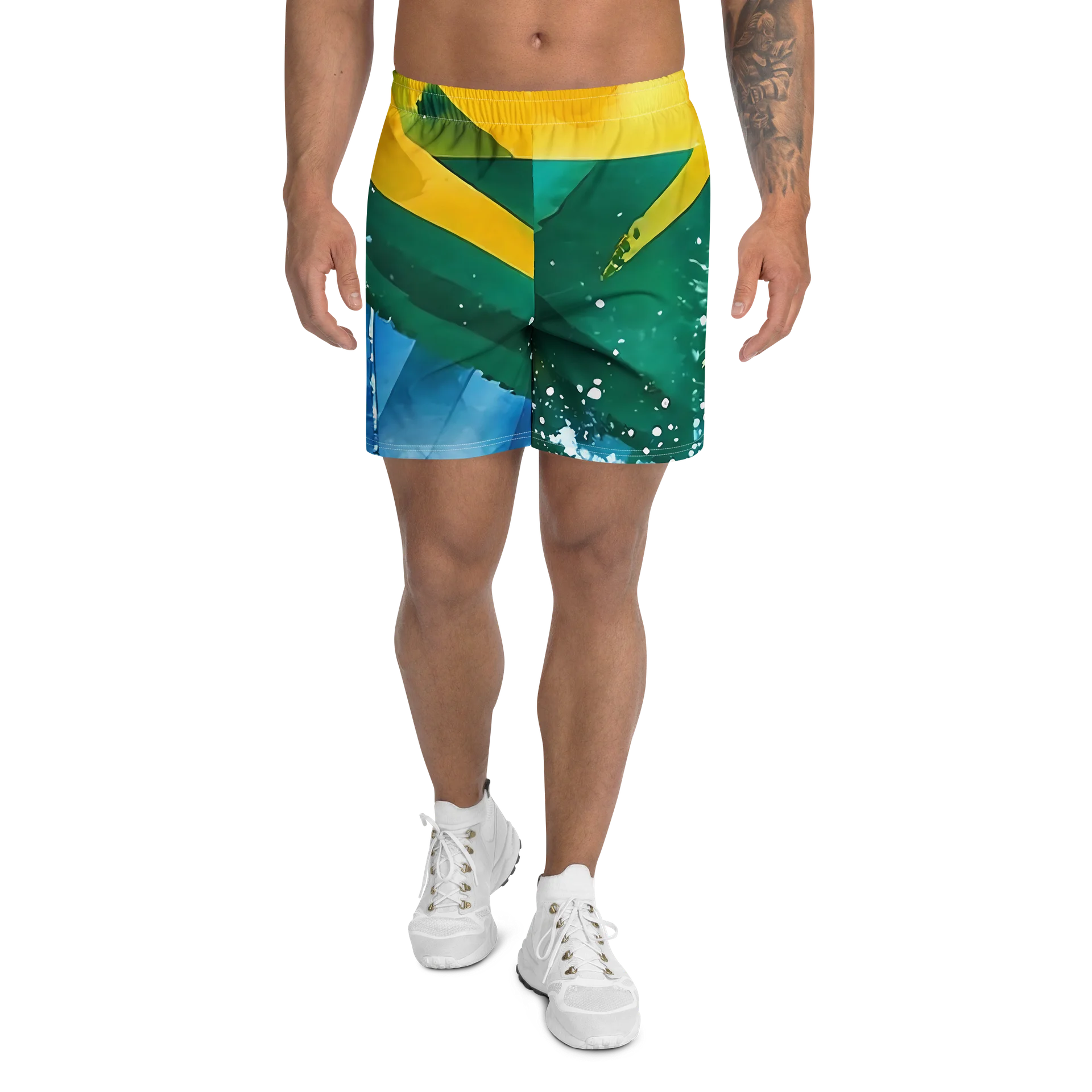 Abstract Diplomat Print - Sport SVG - Caribbean Apples | Athletic Long Shorts product image (2)
