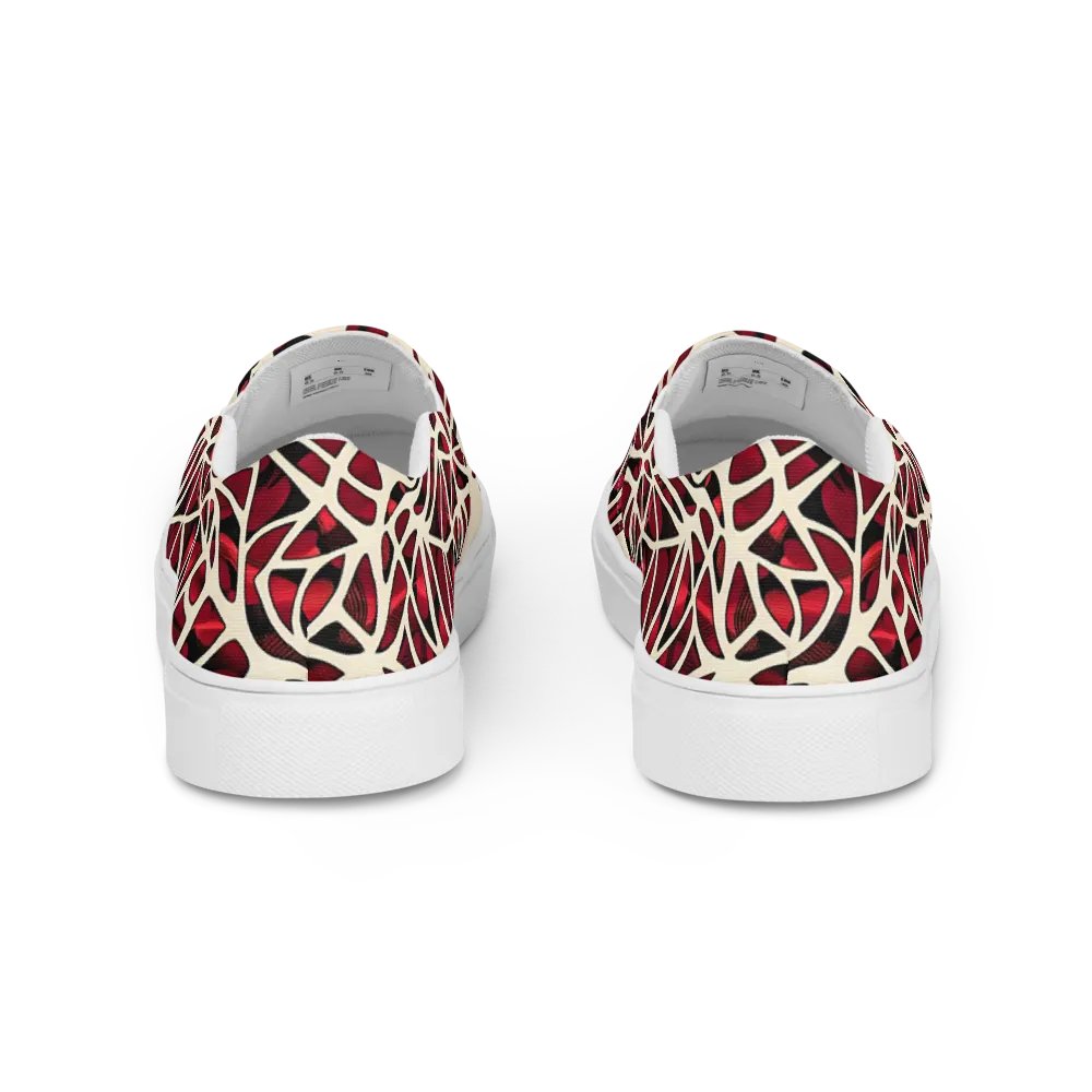 Women's Crimson Canvas Art Painted Slip-On Shoes product image (4)